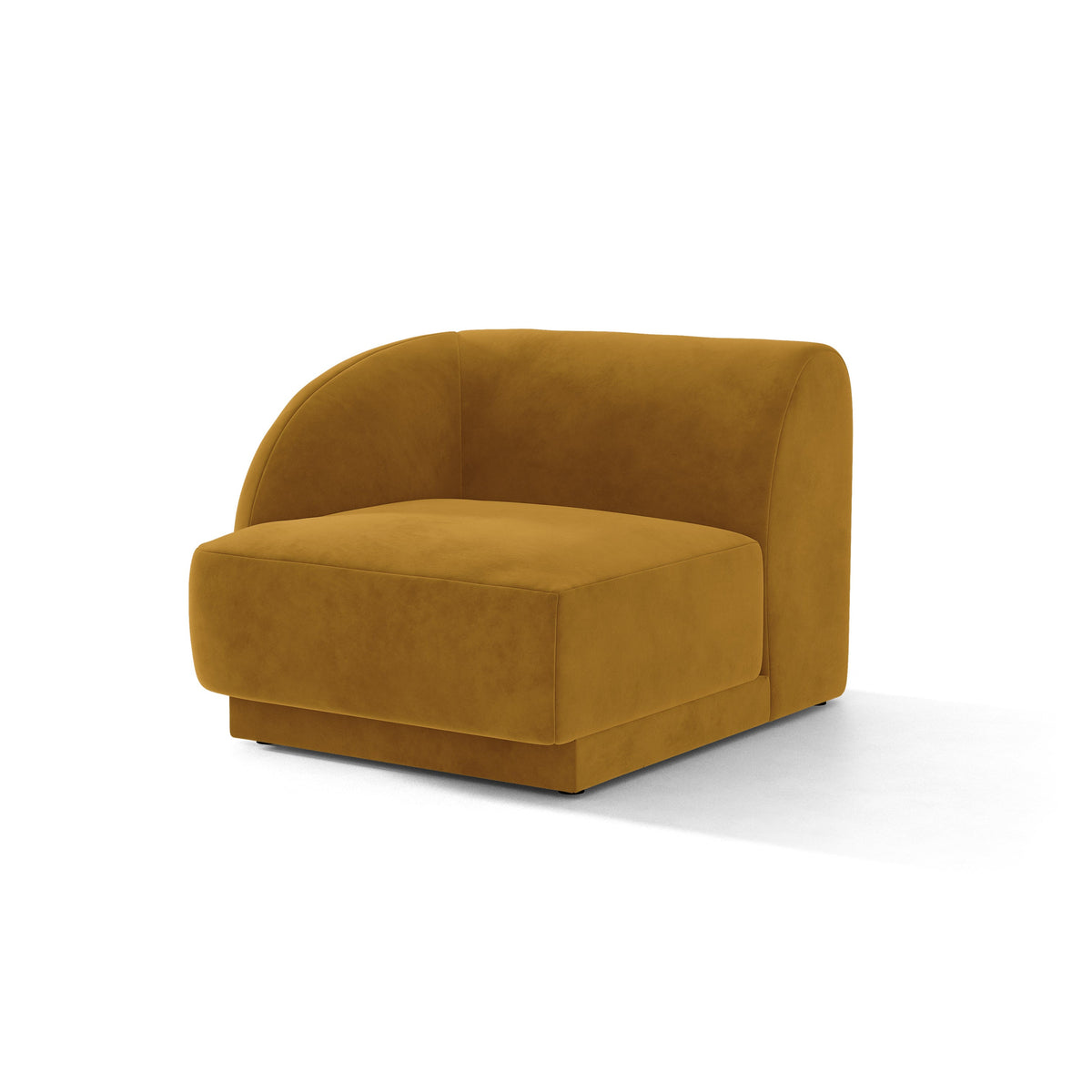Sofa modułowa aksamitna MILEY - moduł lewostronny żółty do salonu