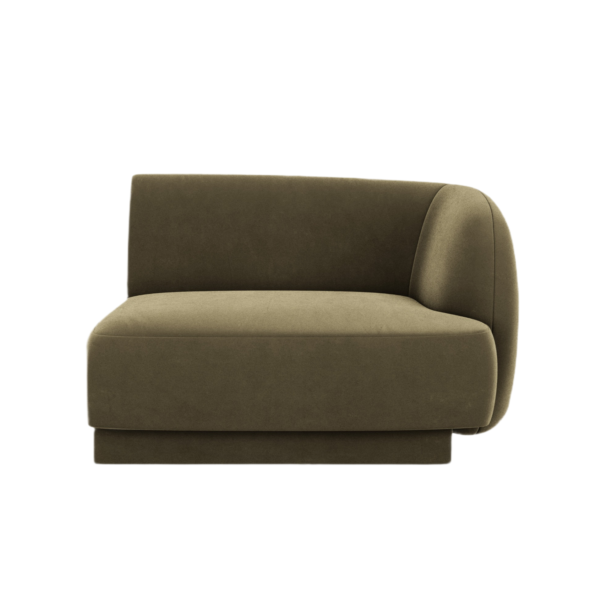 Modulsofa aus Samt MILEY - rechte Modulkombination in Grün