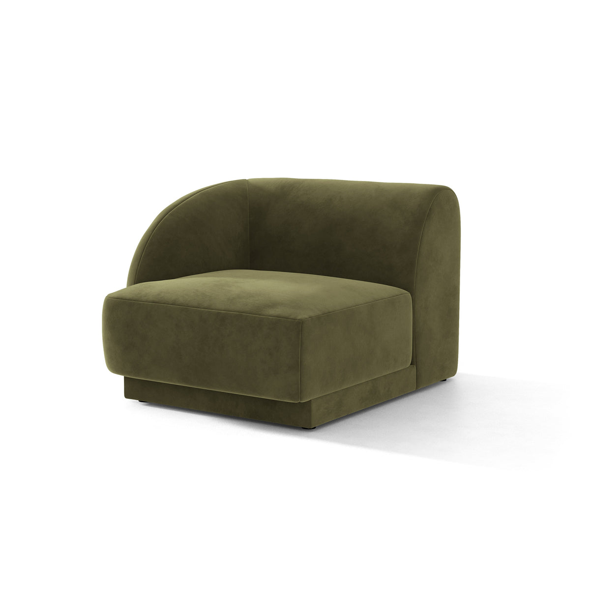 Sofa modułowa aksamitna MILEY - moduł lewostronny zielony do salonu