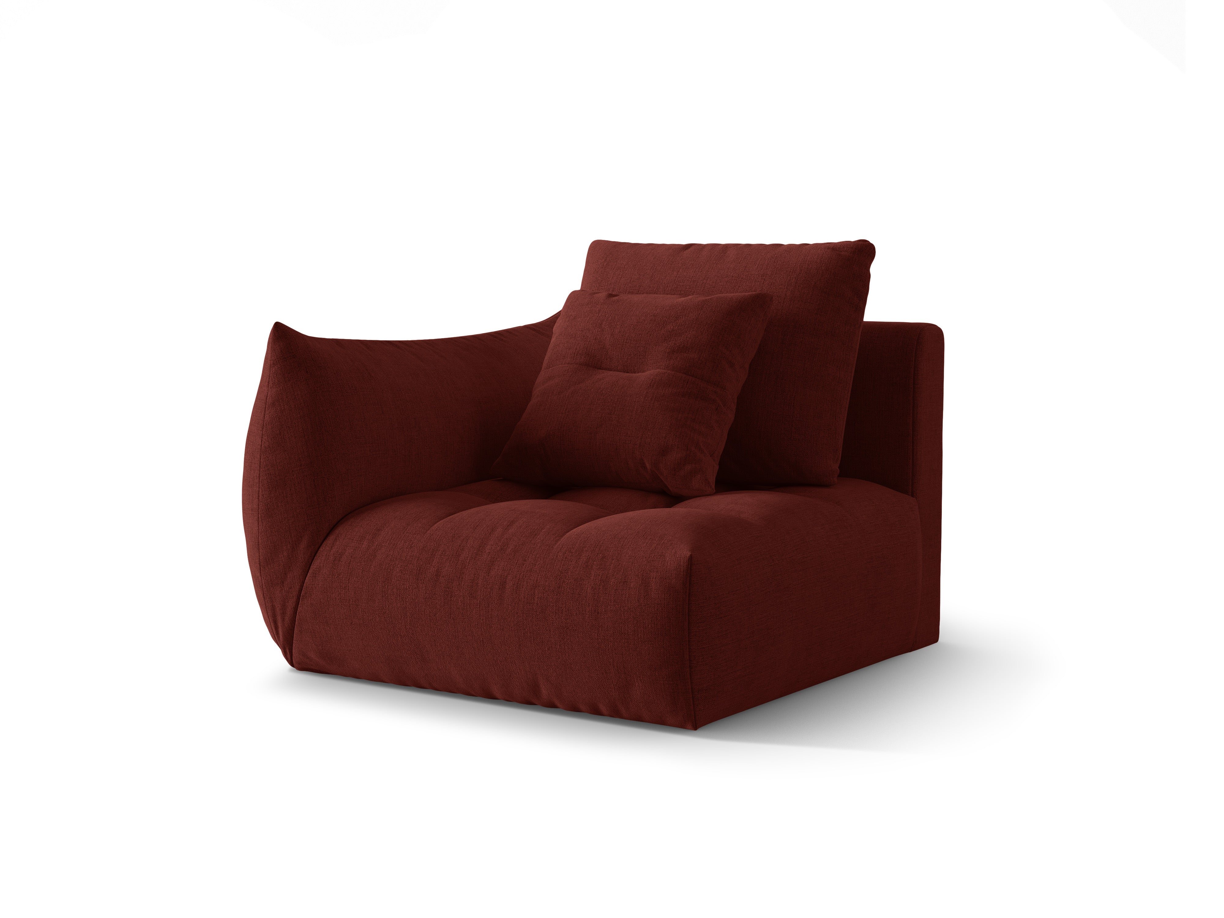 BLOOM modular sofa - left-side element red chenille