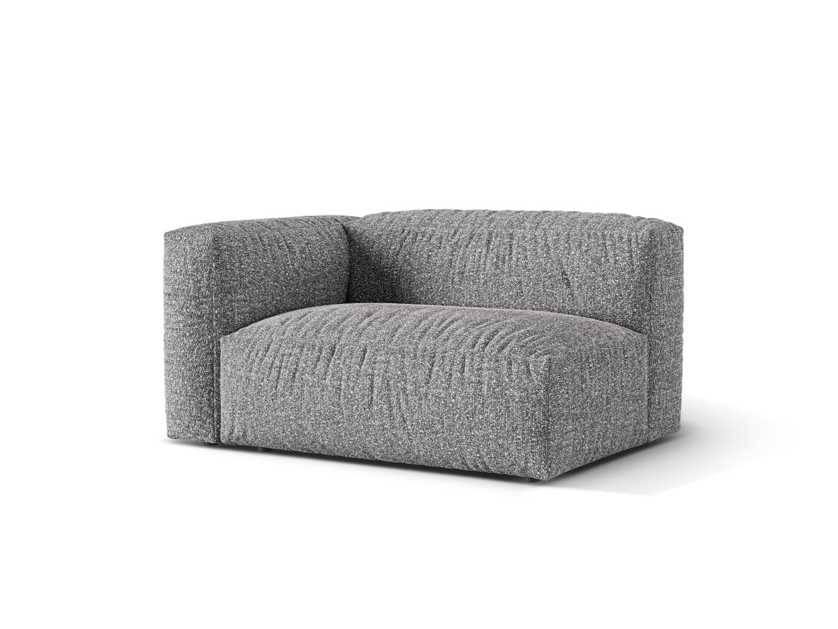Moduł podwójny z lewym podłokietnikiem MARTINA grafitowy boucle – ujęcie boczne