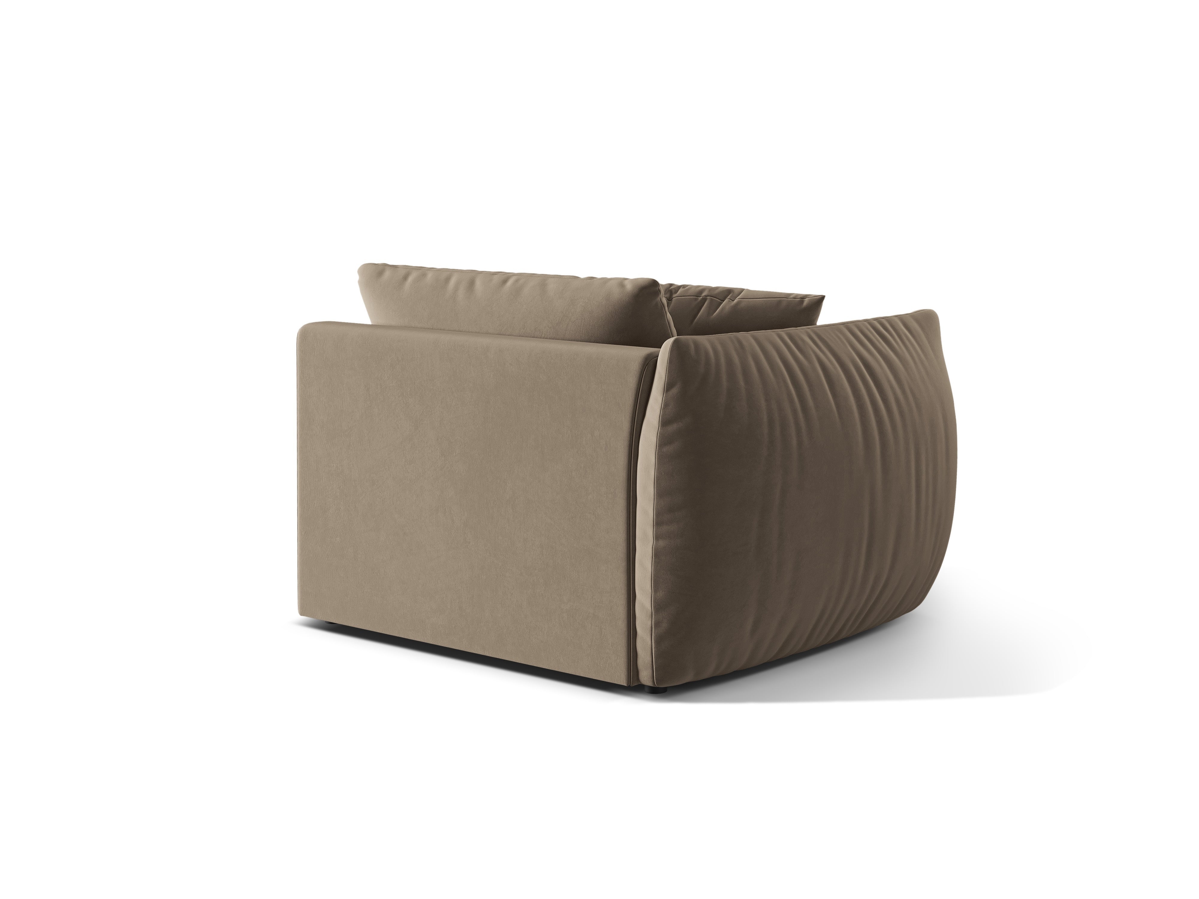 Modulares Samtsofa CHRIS - linkes Element in Hellbraun