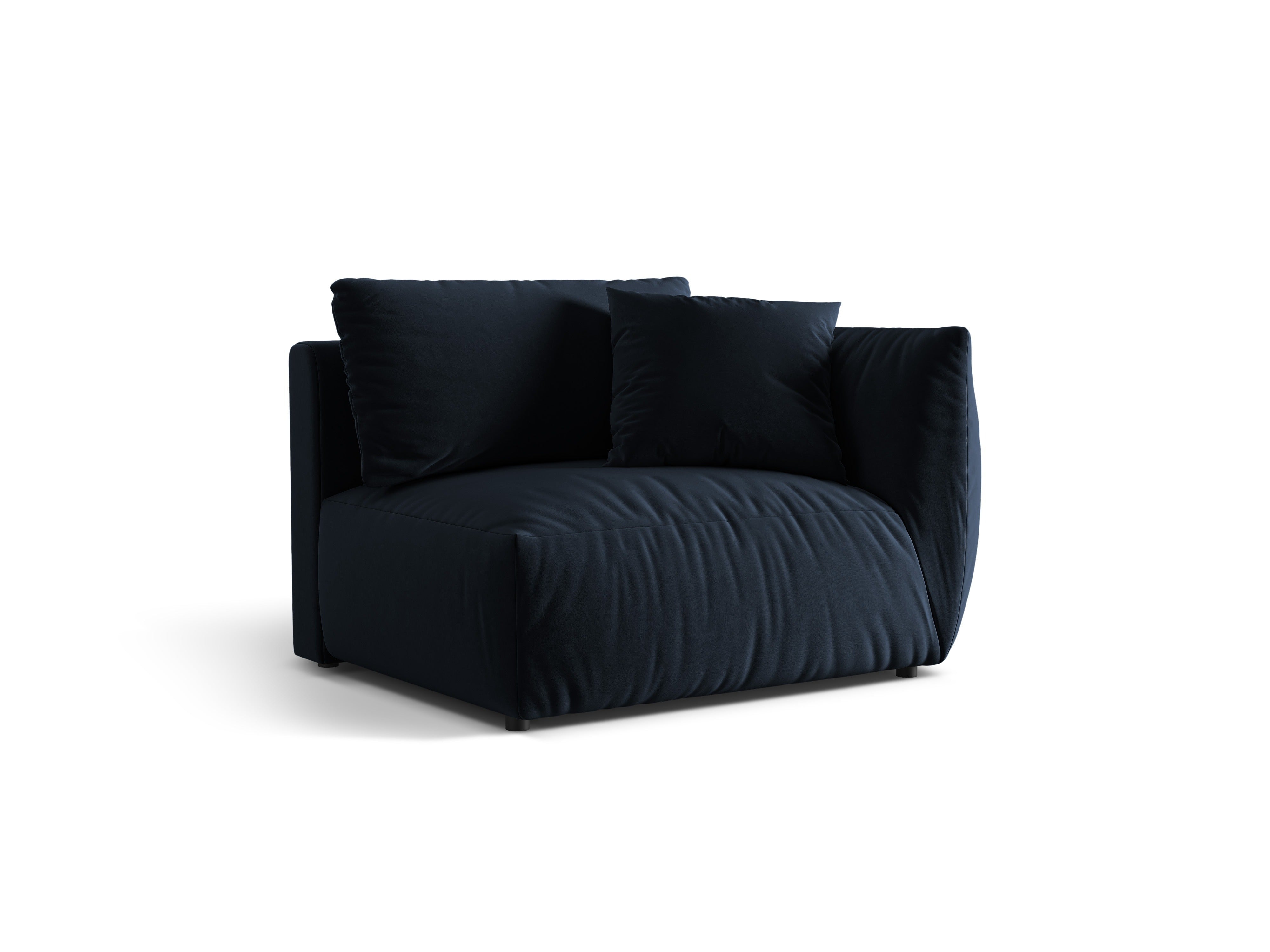 Modulares Samtsofa CHRIS - breites rechte Element in königsblau