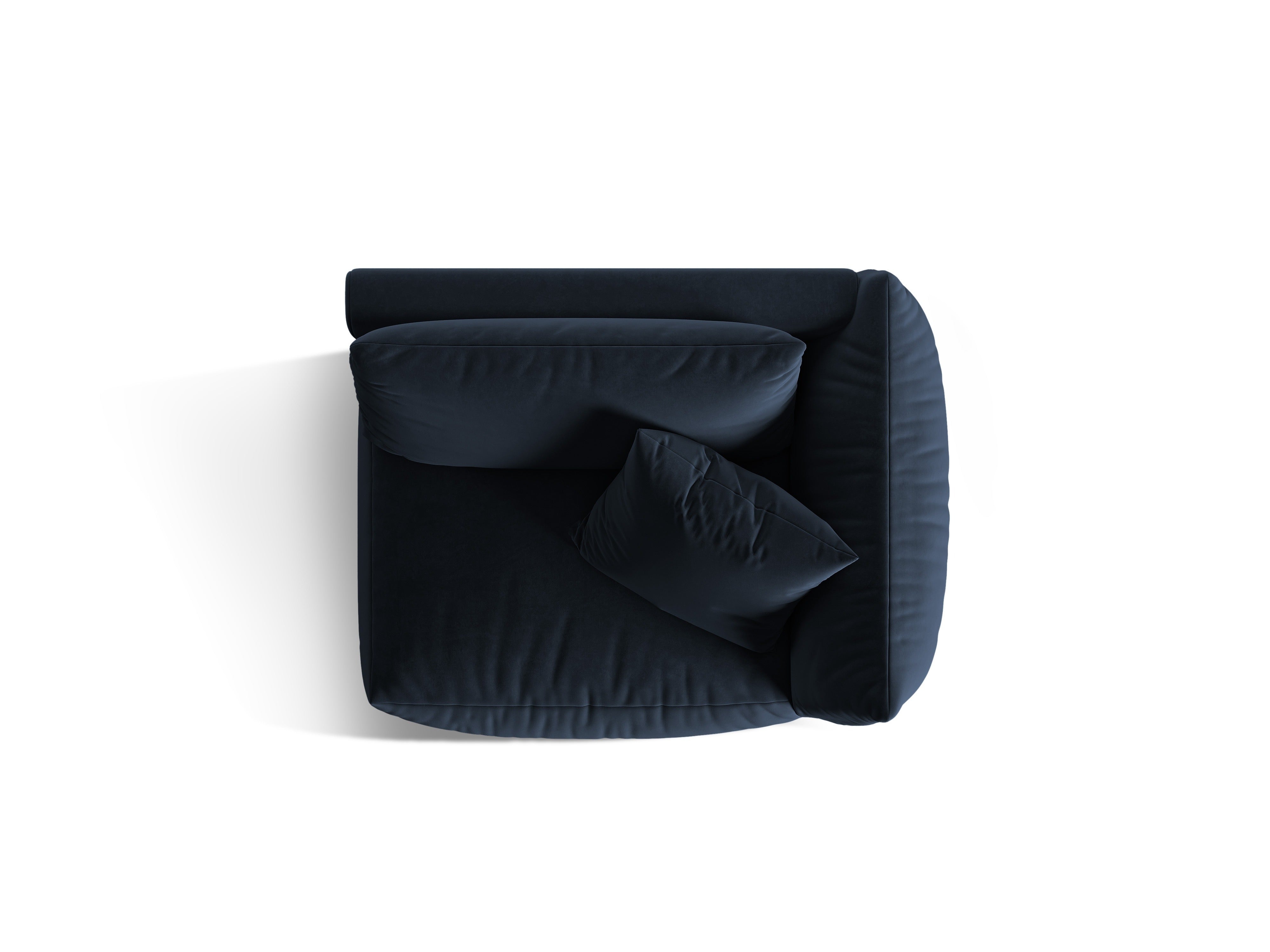 Modulares Samtsofa CHRIS - breites rechte Element in königsblau