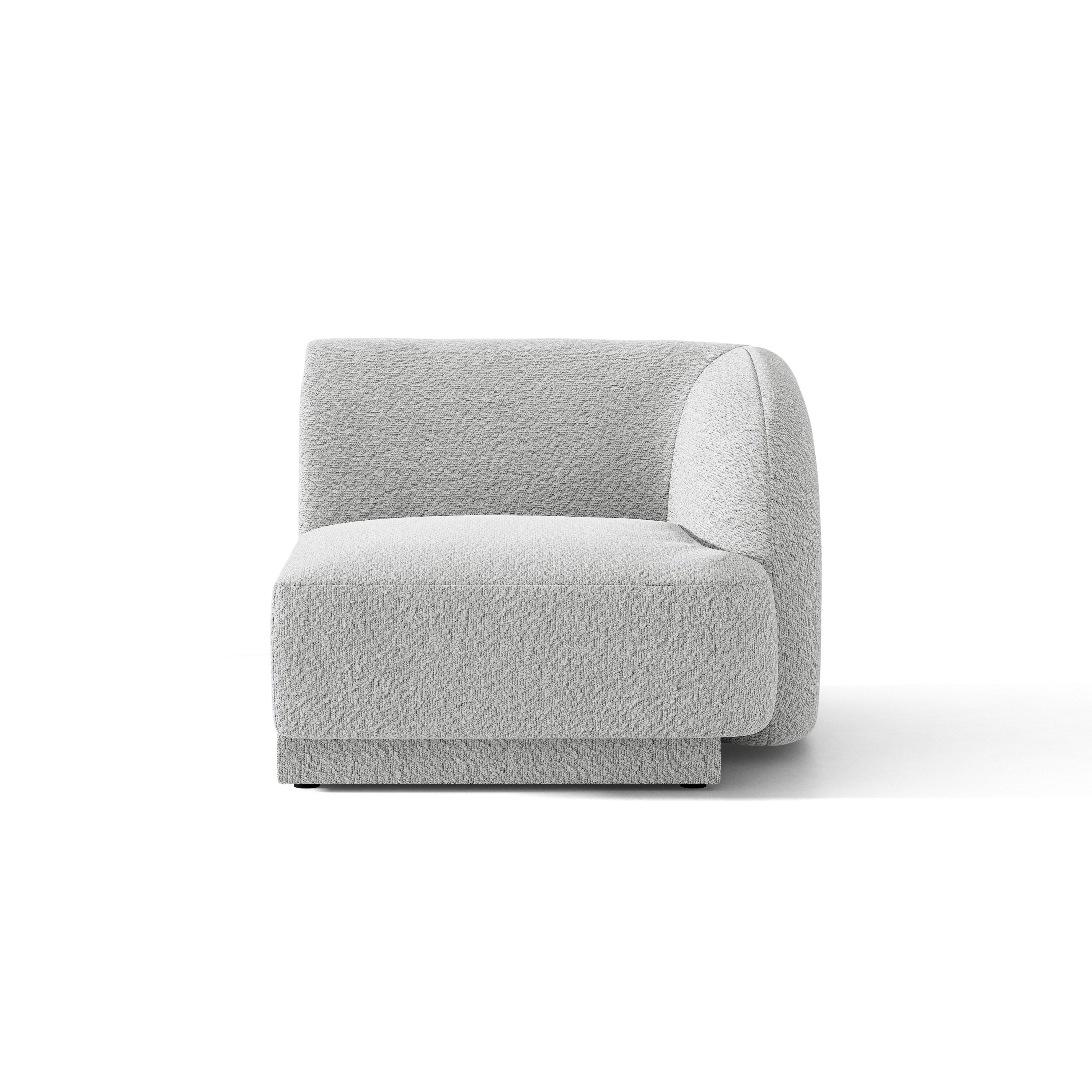 Sofa modułowa MILEY - moduł prawostronny jasnoszary boucle – Micadoni