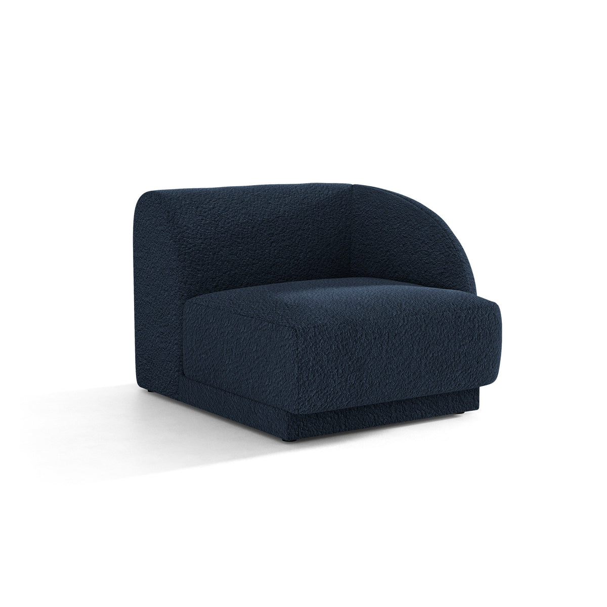 Sofa modułowa MILEY - moduł prawostronny ciemnoniebieski boucle do salonu