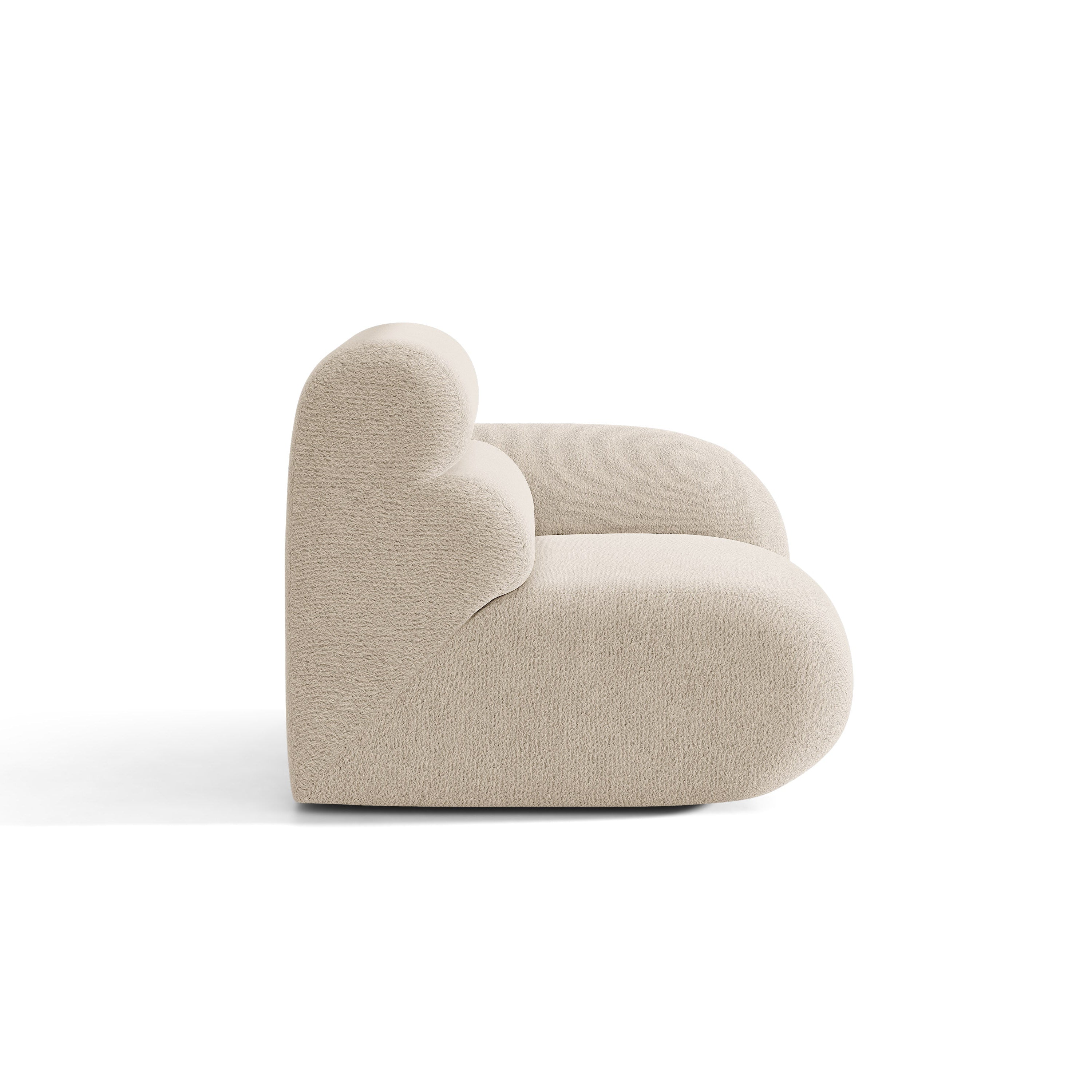 Modulaire bank NEO - rechts module in beige bouclé
