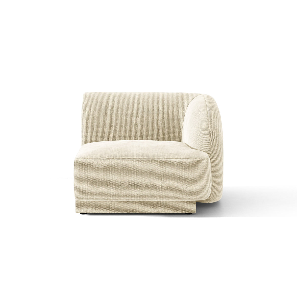 Sofa modułowa MILEY - moduł prawostronny jasnobeżowy szenil jedwabisty – Micadoni