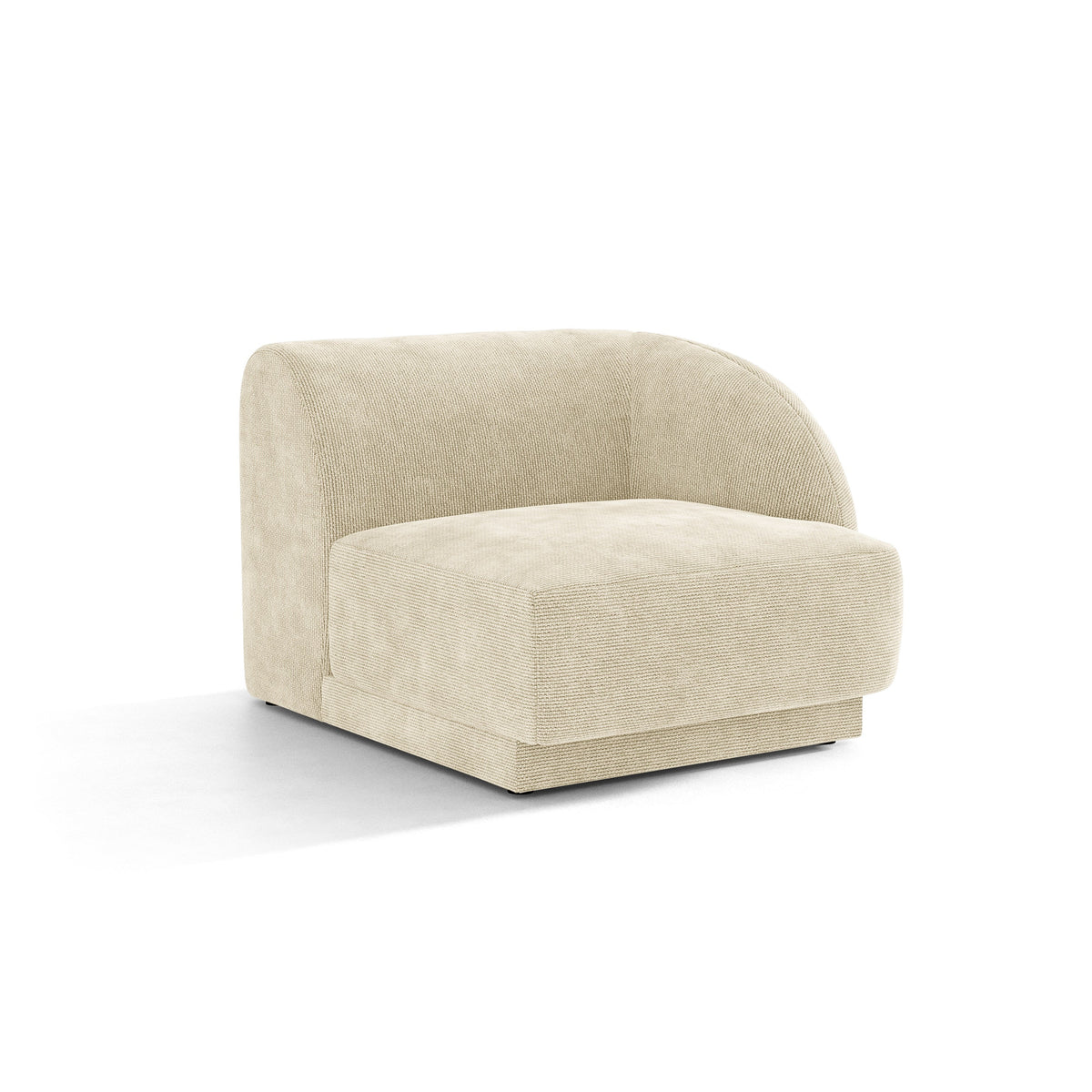 Sofa modułowa MILEY - moduł prawostronny jasnobeżowy szenil jedwabisty do salonu