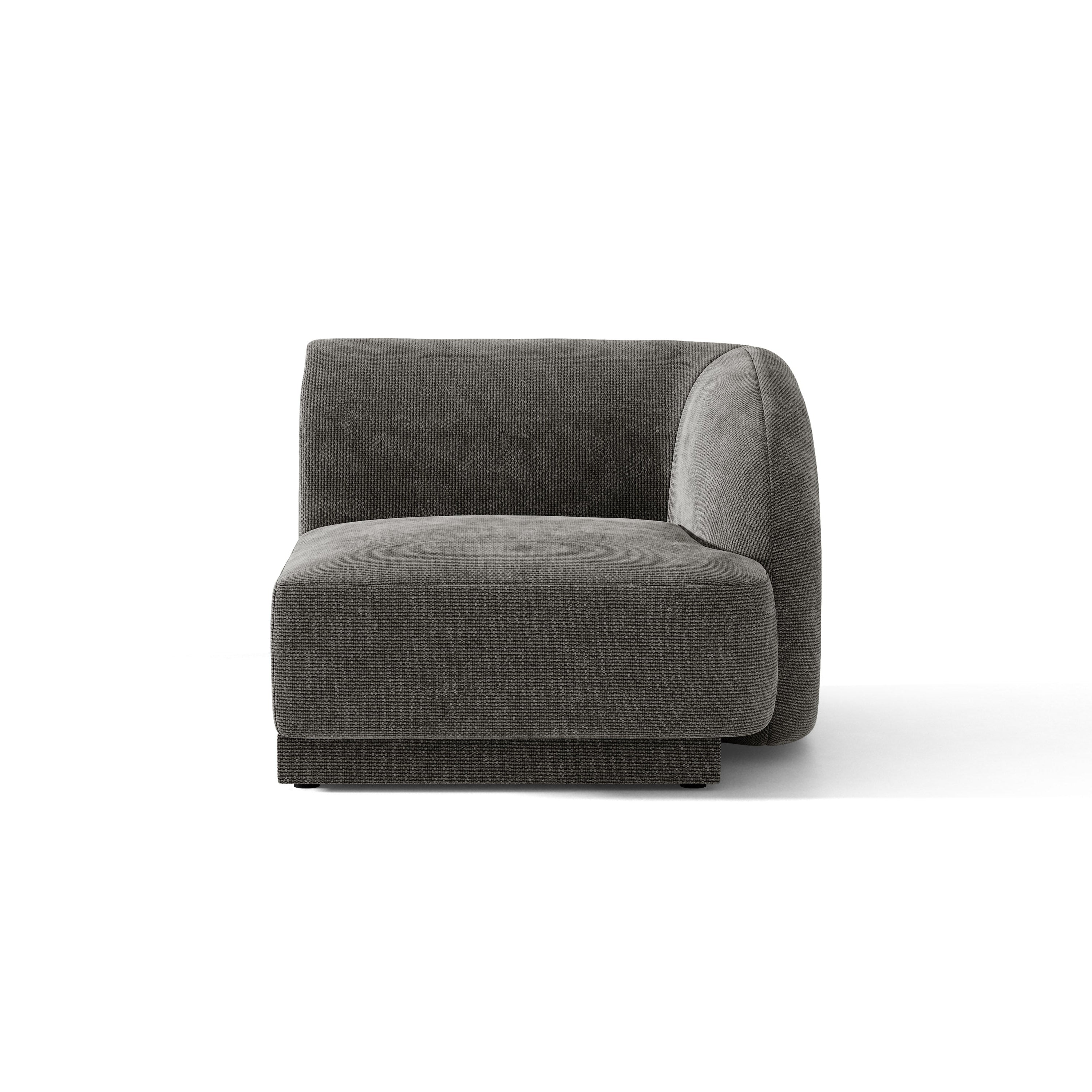 Sofa modułowa MILEY - moduł prawostronny szary szenil jedwabisty – Micadoni