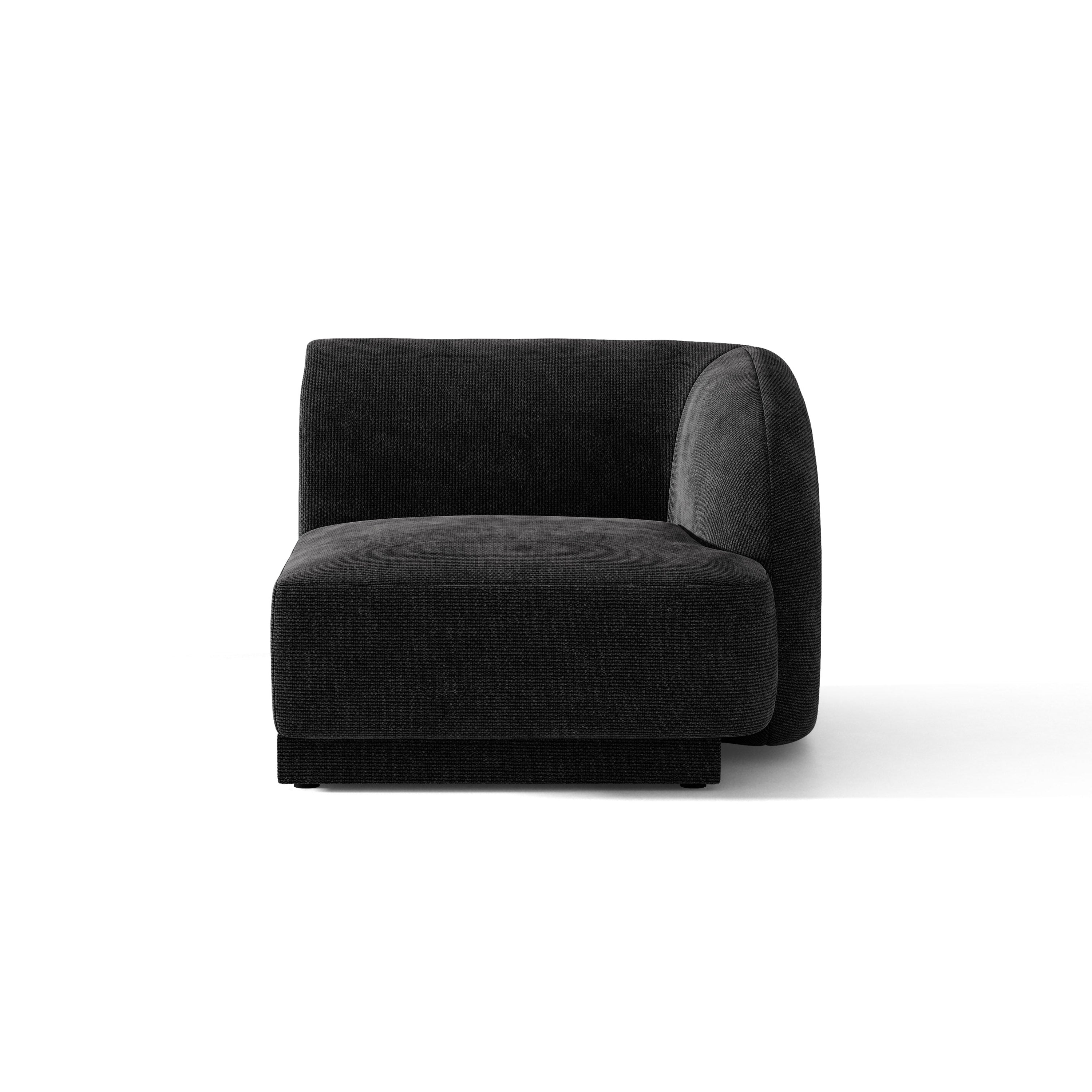 Sofa modułowa MILEY - moduł prawostronny czarny szenil jedwabisty – Micadoni