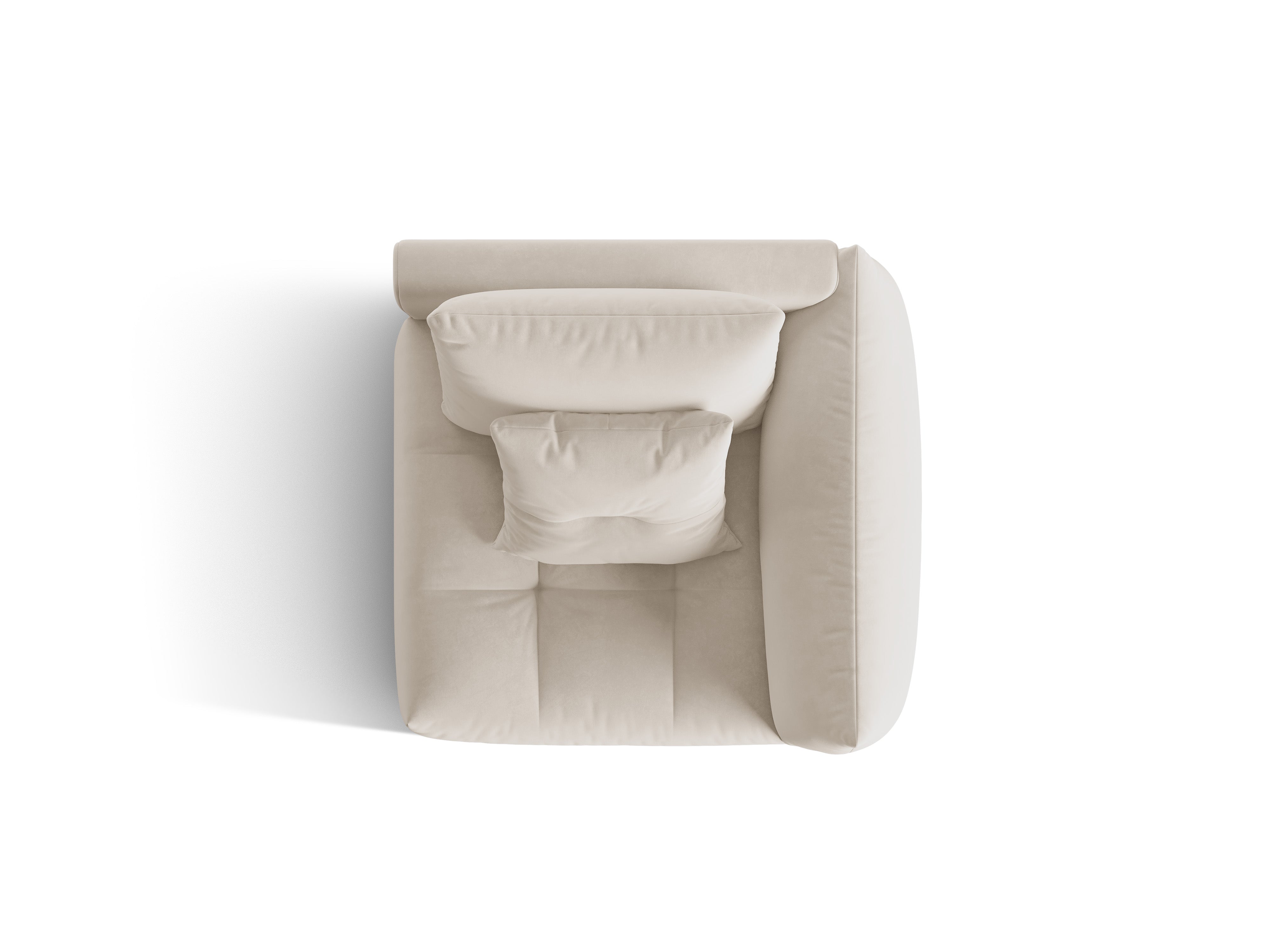 Modulares Samtsofa BLOOM - rechte Element ecru