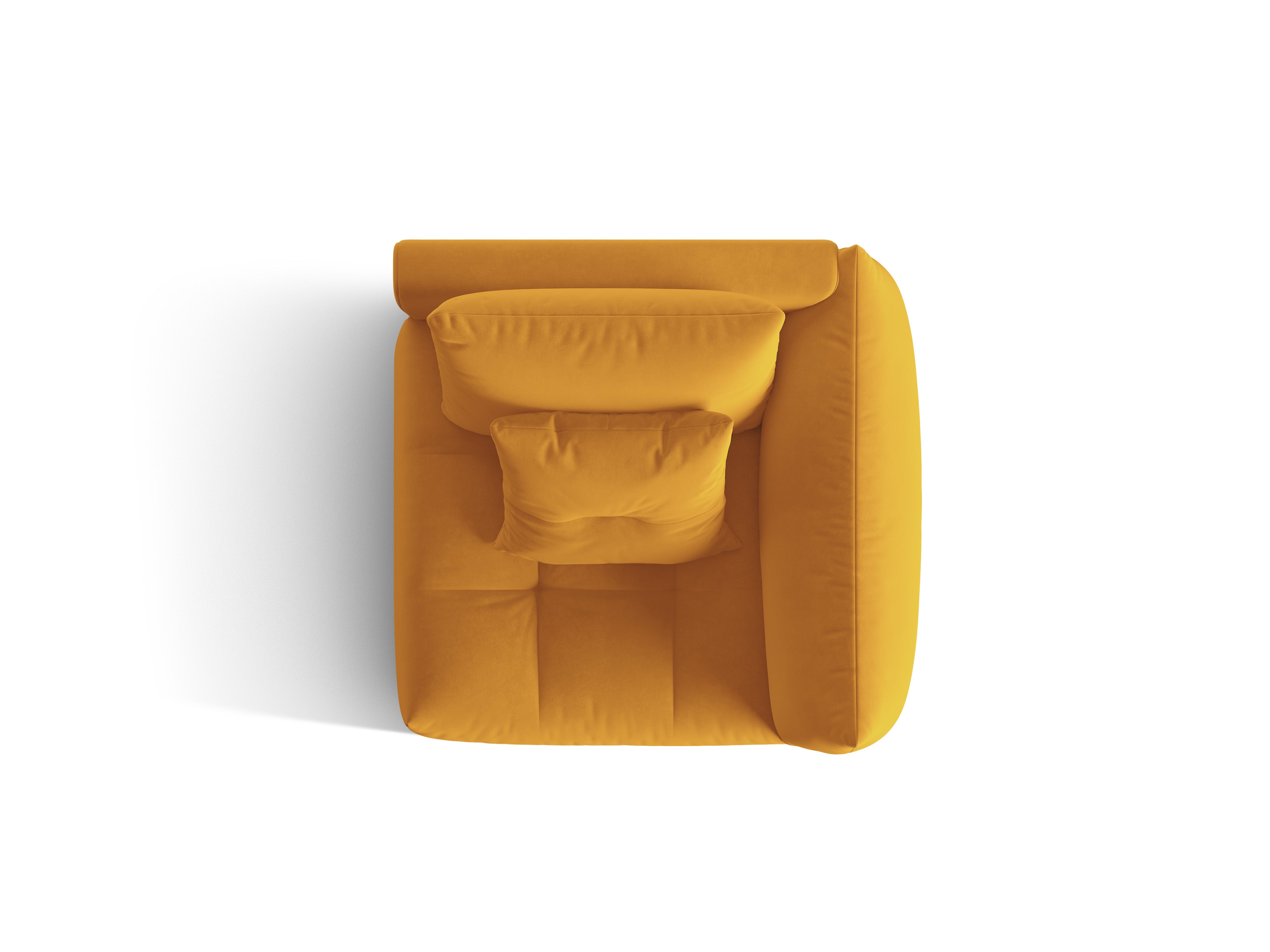 Velvet modular sofa BLOOM - right-side element yellow