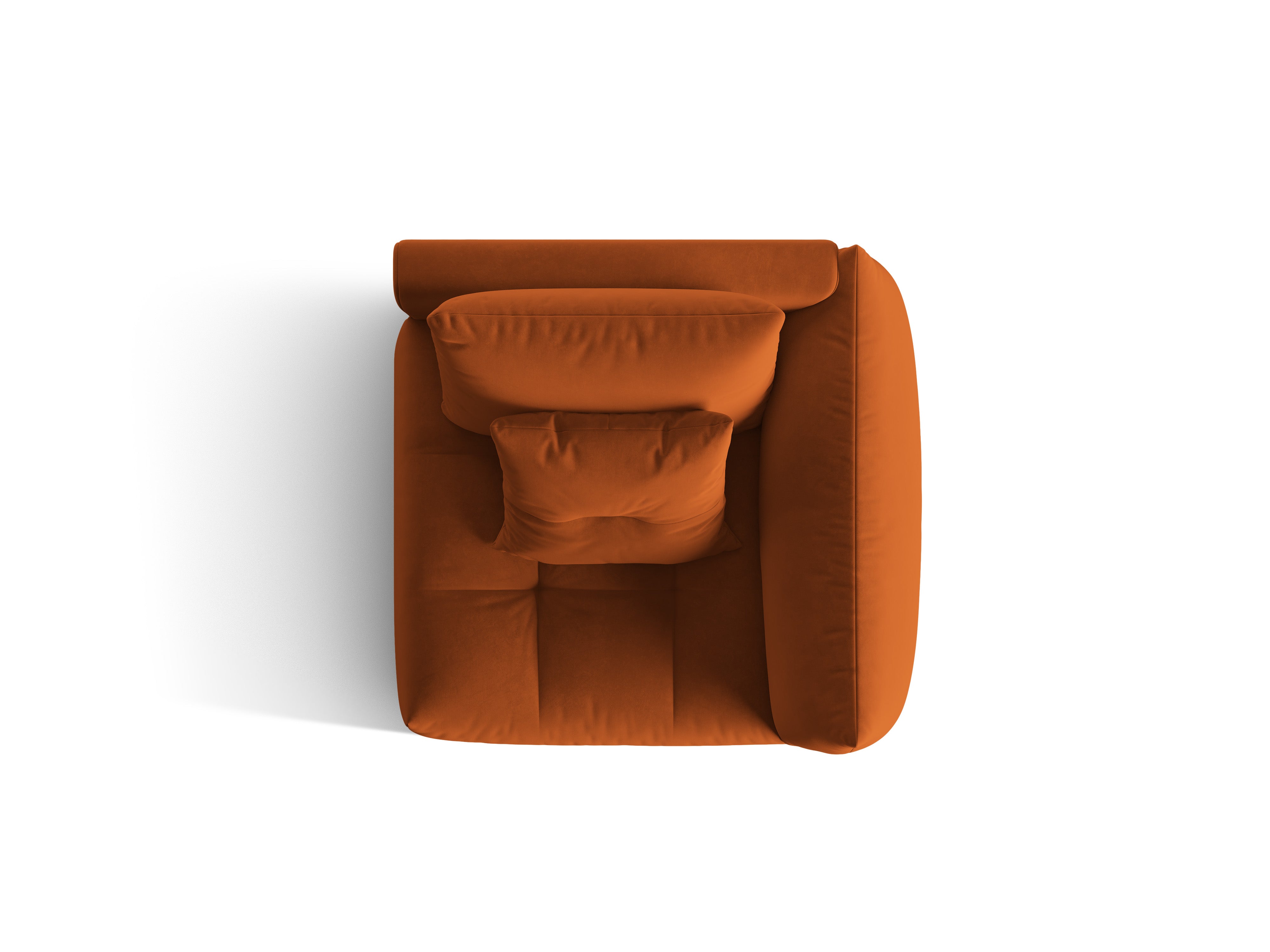 Modulares Samtsofa BLOOM - rechte Element terracotta