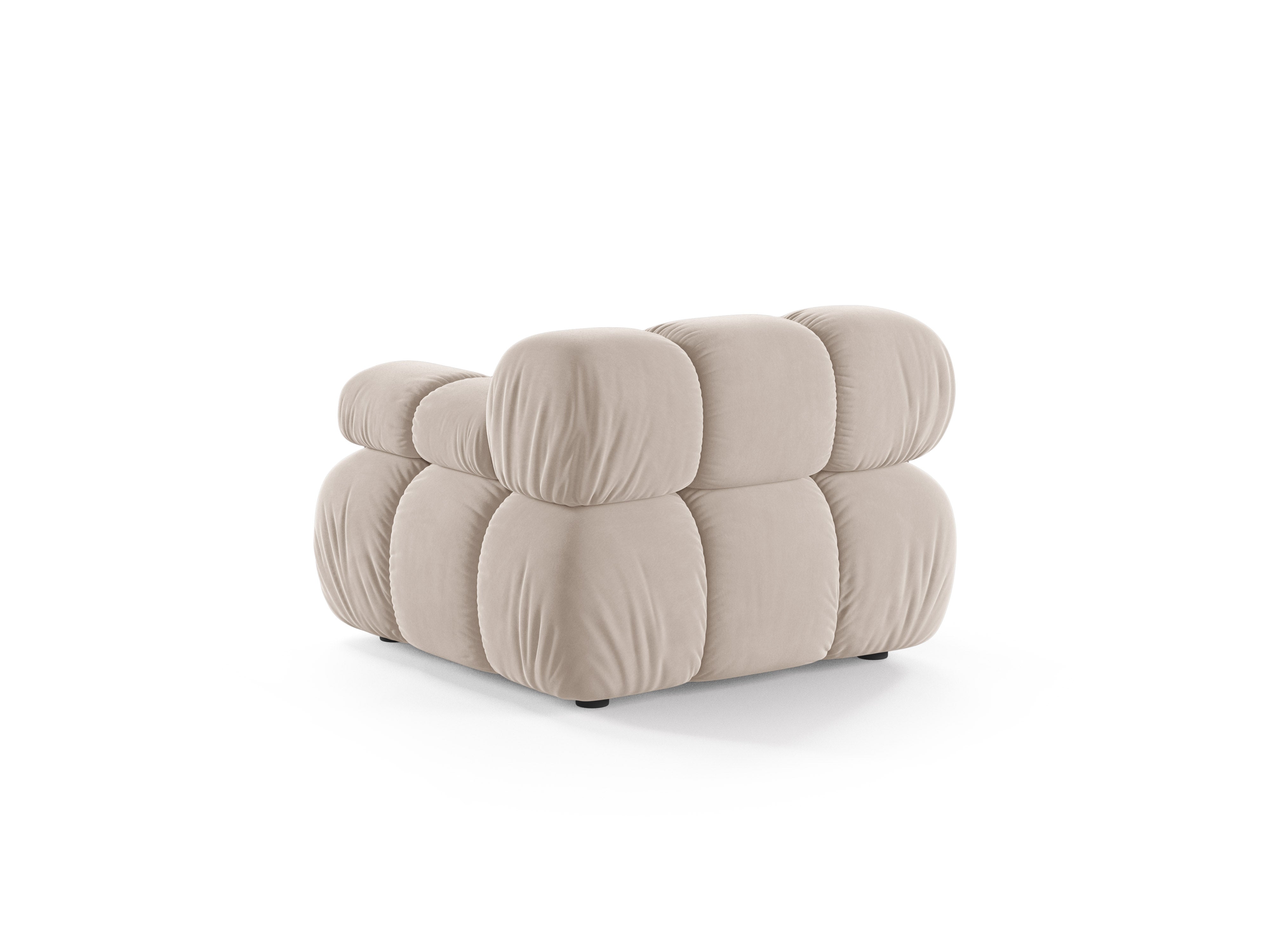 Modulaire bank BELLIS - rechter module in lichtbeige velours