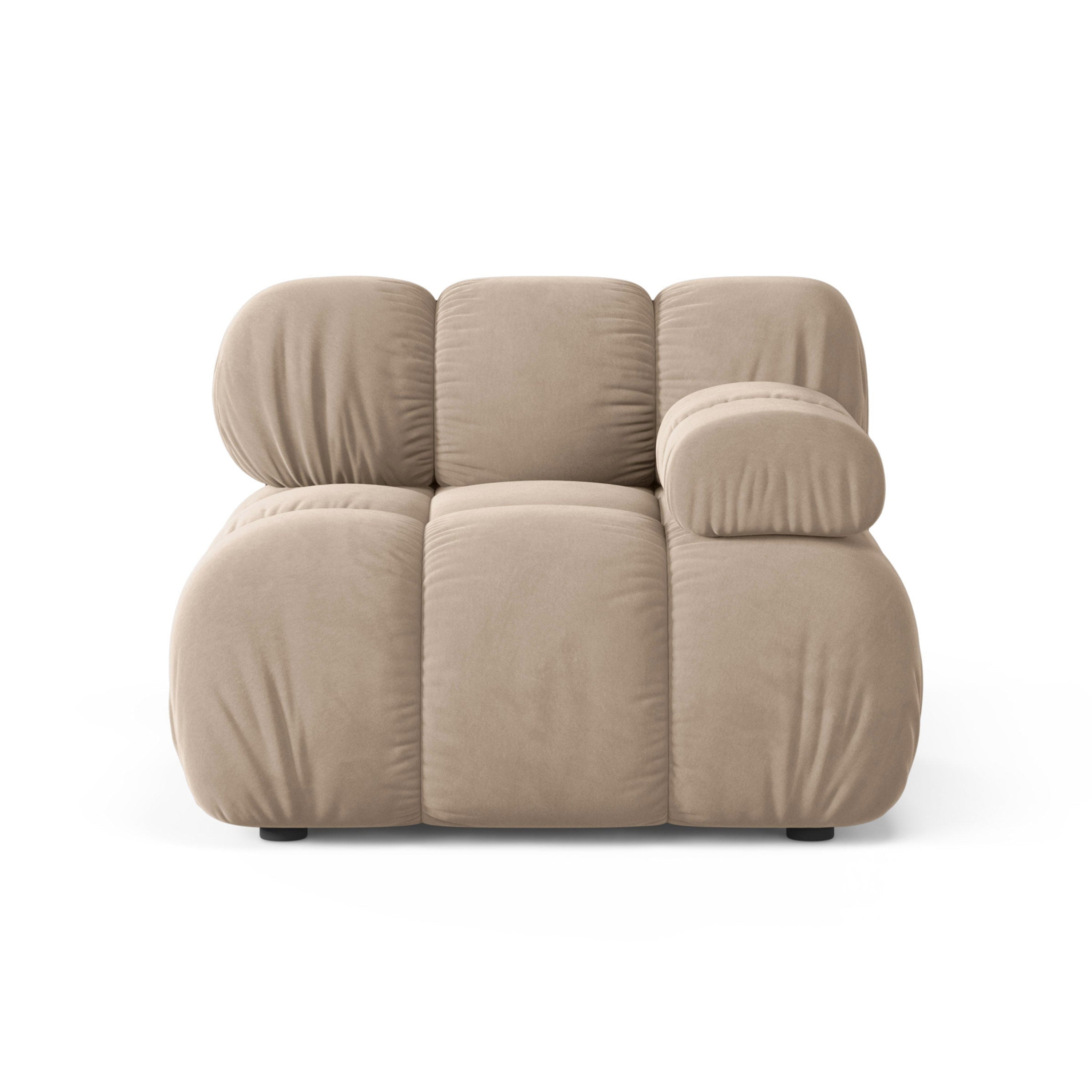 Modulaire bank BELLIS - rechtsmodule in beige fluweel