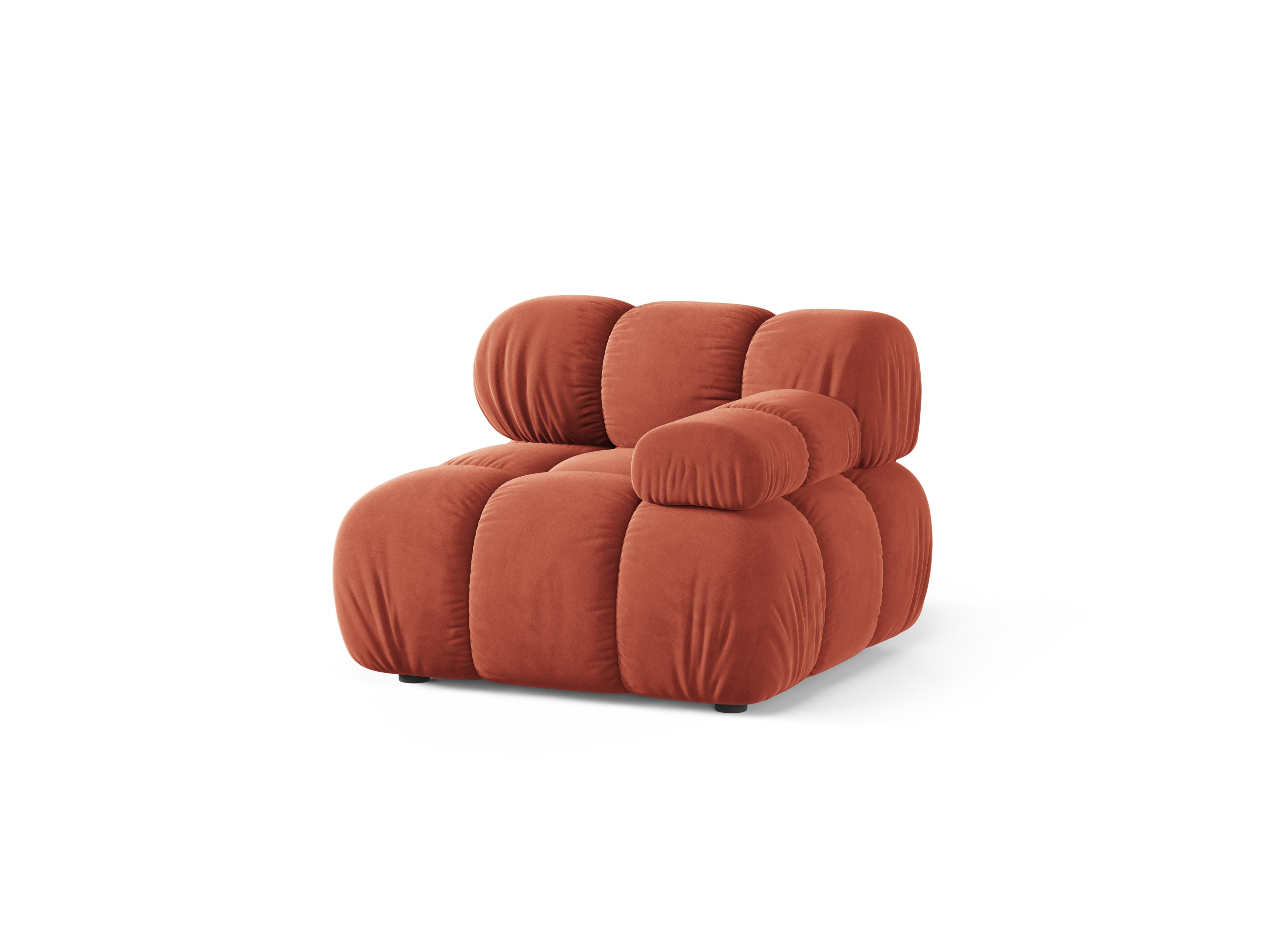 Modulaire bank BELLIS - rechter module in koraalvelours