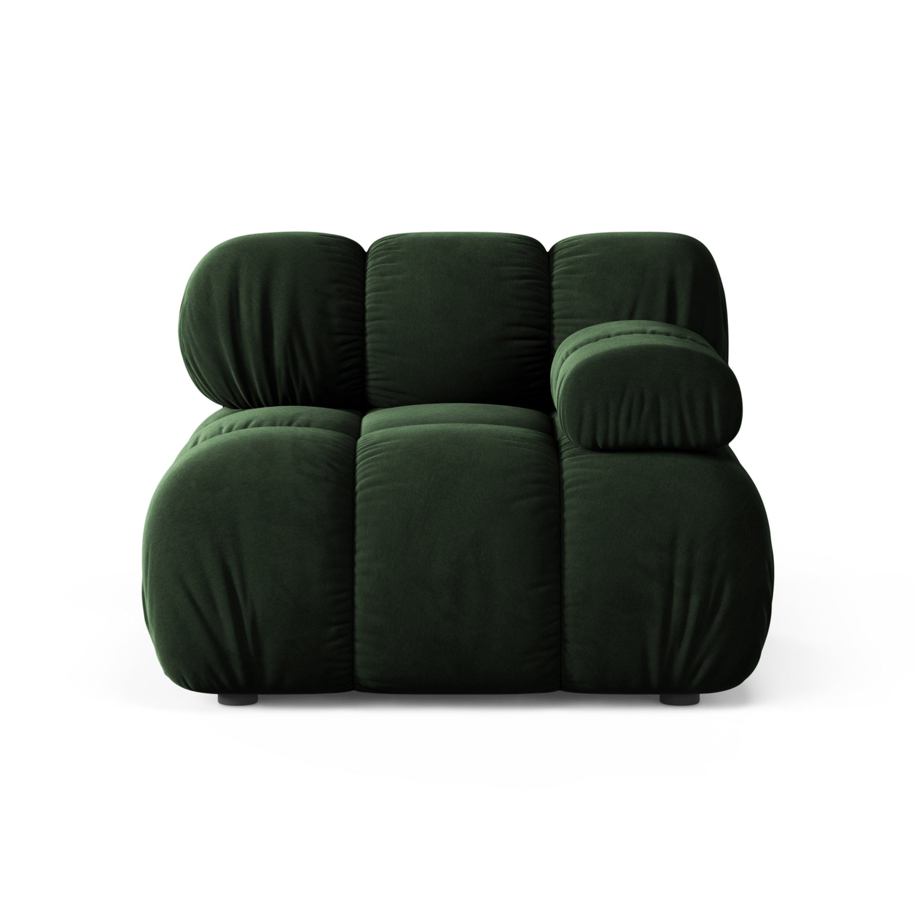 Modulaire bank BELLIS - rechter module in flessengroen velours
