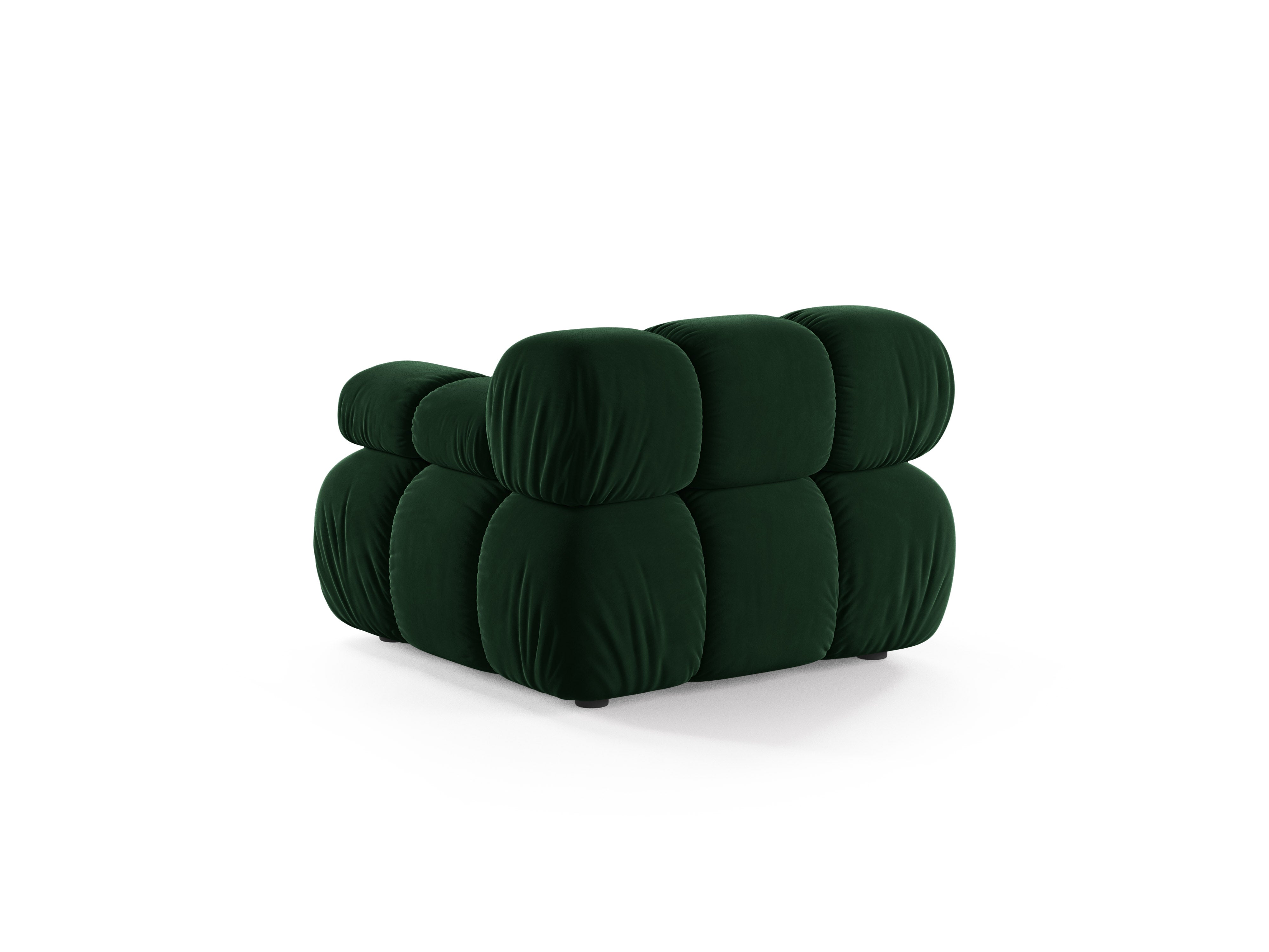 Modulaire fluwelen bank BELLIS - rechter module in bottle green