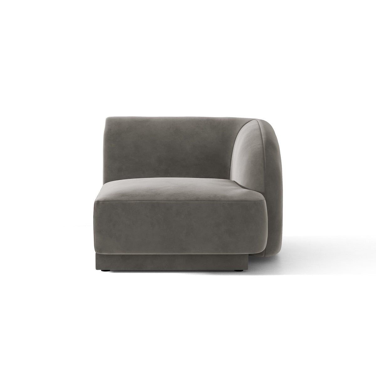Sofa modułowa aksamitna MILEY - moduł prawostronny jasnoszary – Micadoni