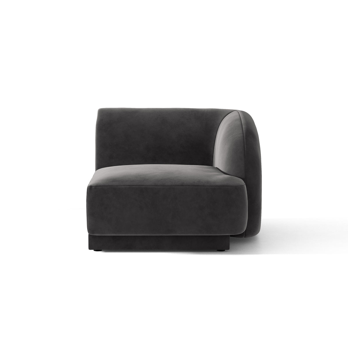 Sofa modułowa aksamitna MILEY - moduł prawostronny szary – Micadoni