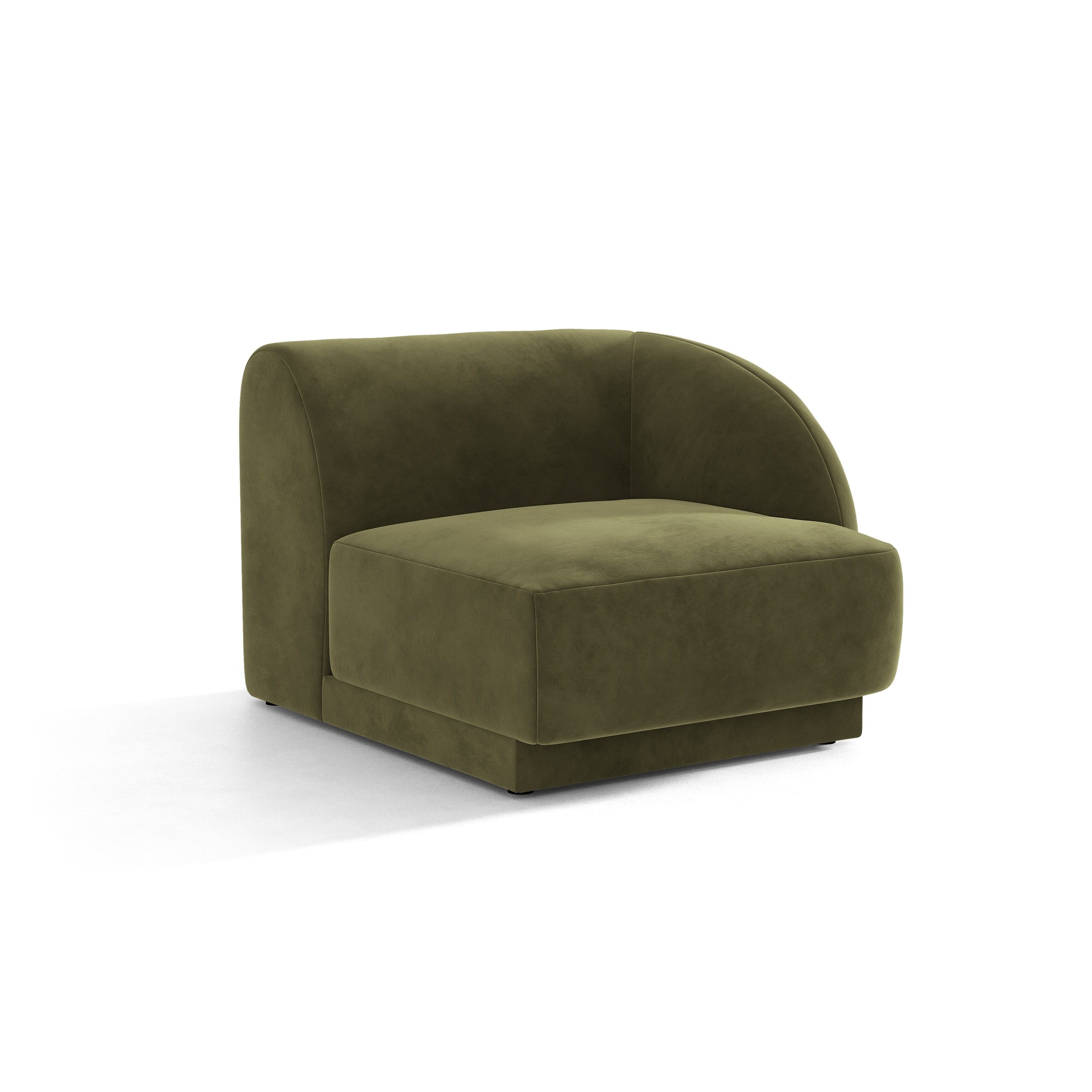 Sofa modułowa aksamitna MILEY - moduł prawostronny zielony do salonu