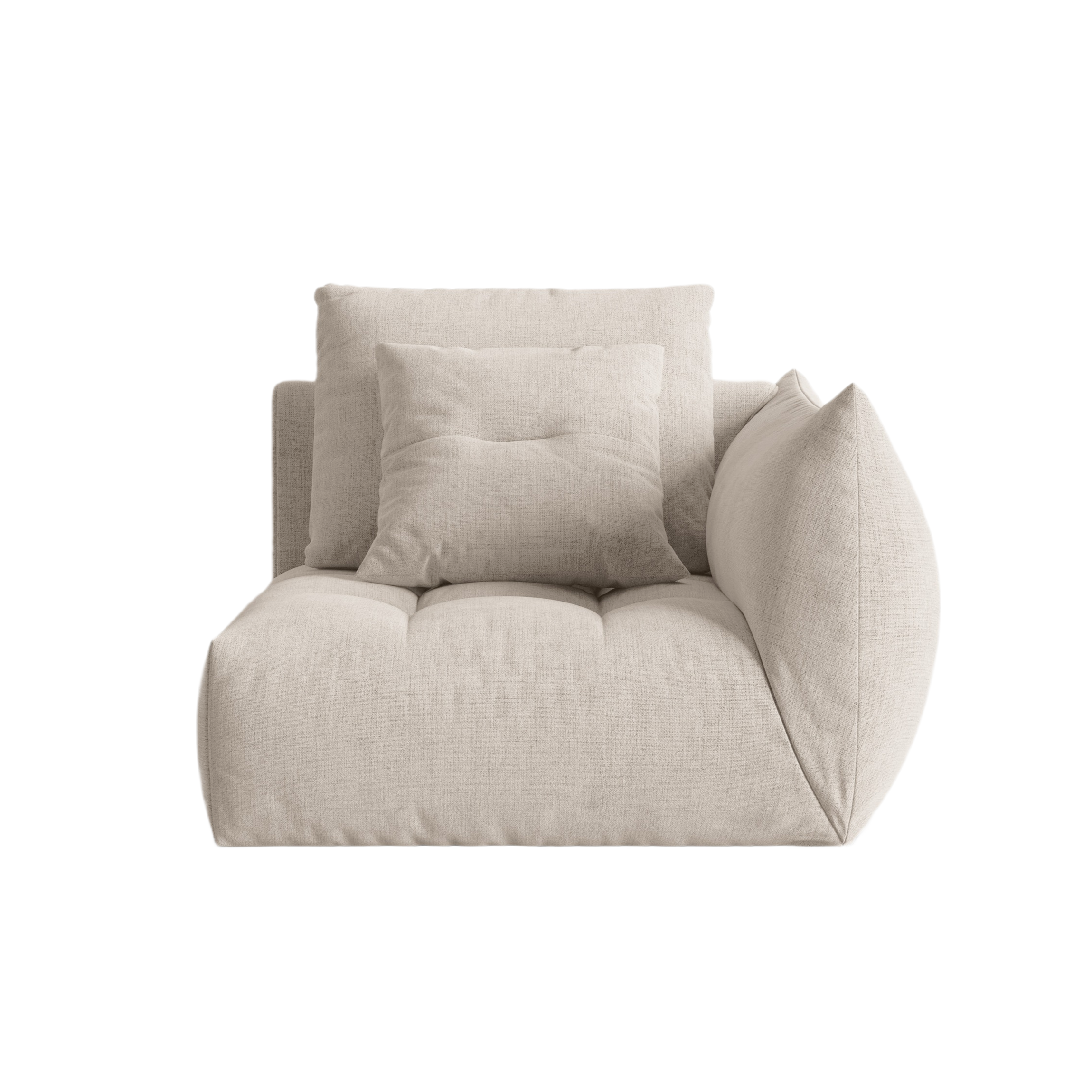 Modulares Sofa BLOOM - rechte Element in dunkelbeigem Chenille