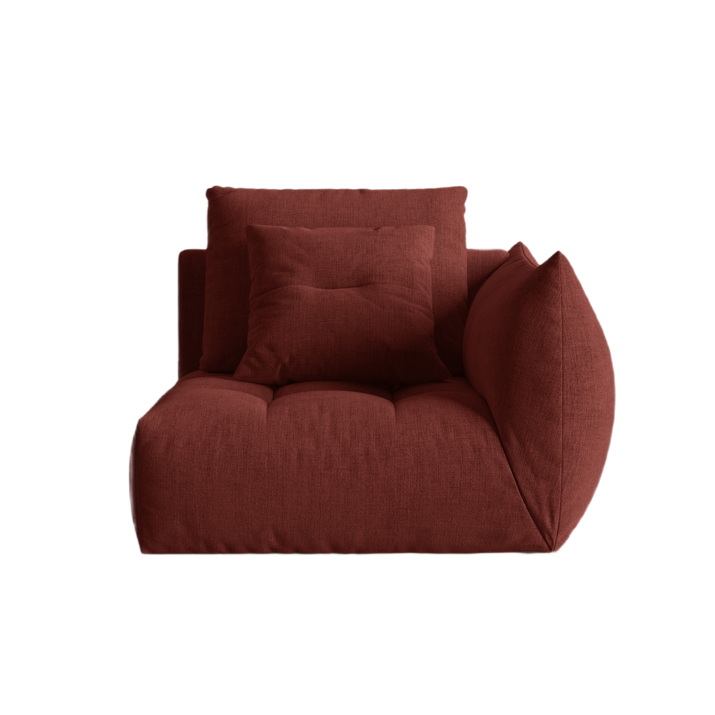 BLOOM modular sofa - right-side element red chenille