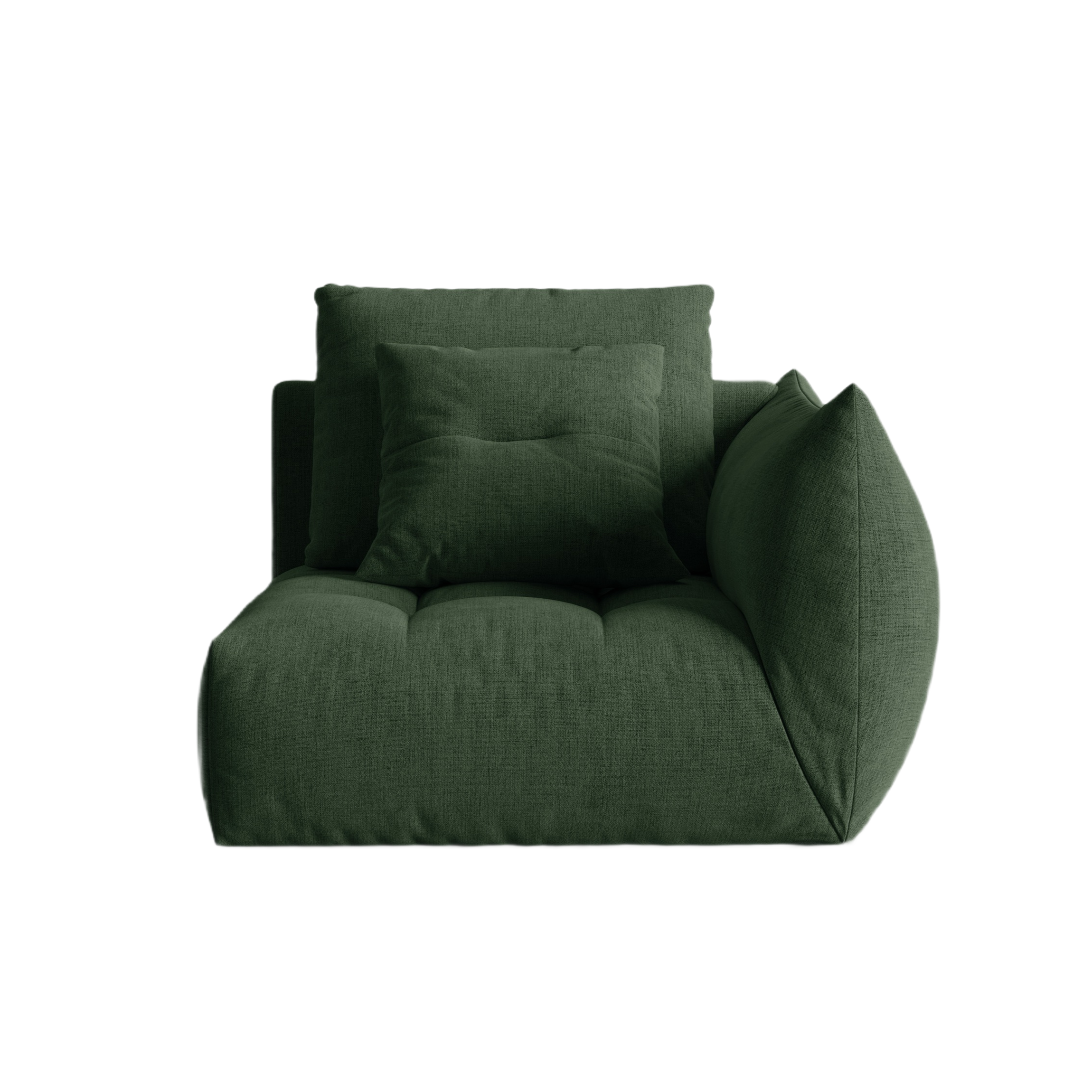 Modulares Sofa BLOOM - rechte Element grün Chenille