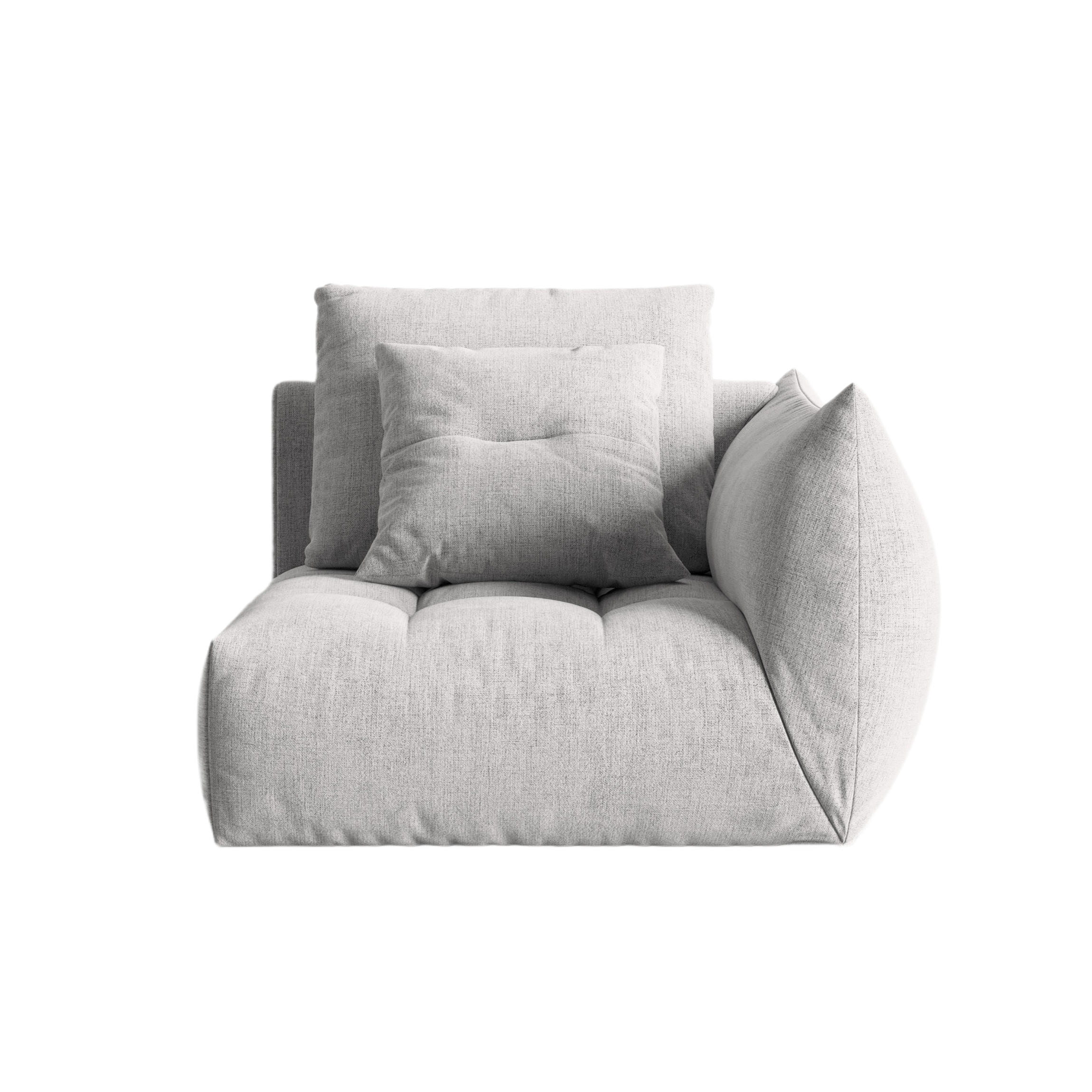 BLOOM modular sofa - right-side element silver chenille