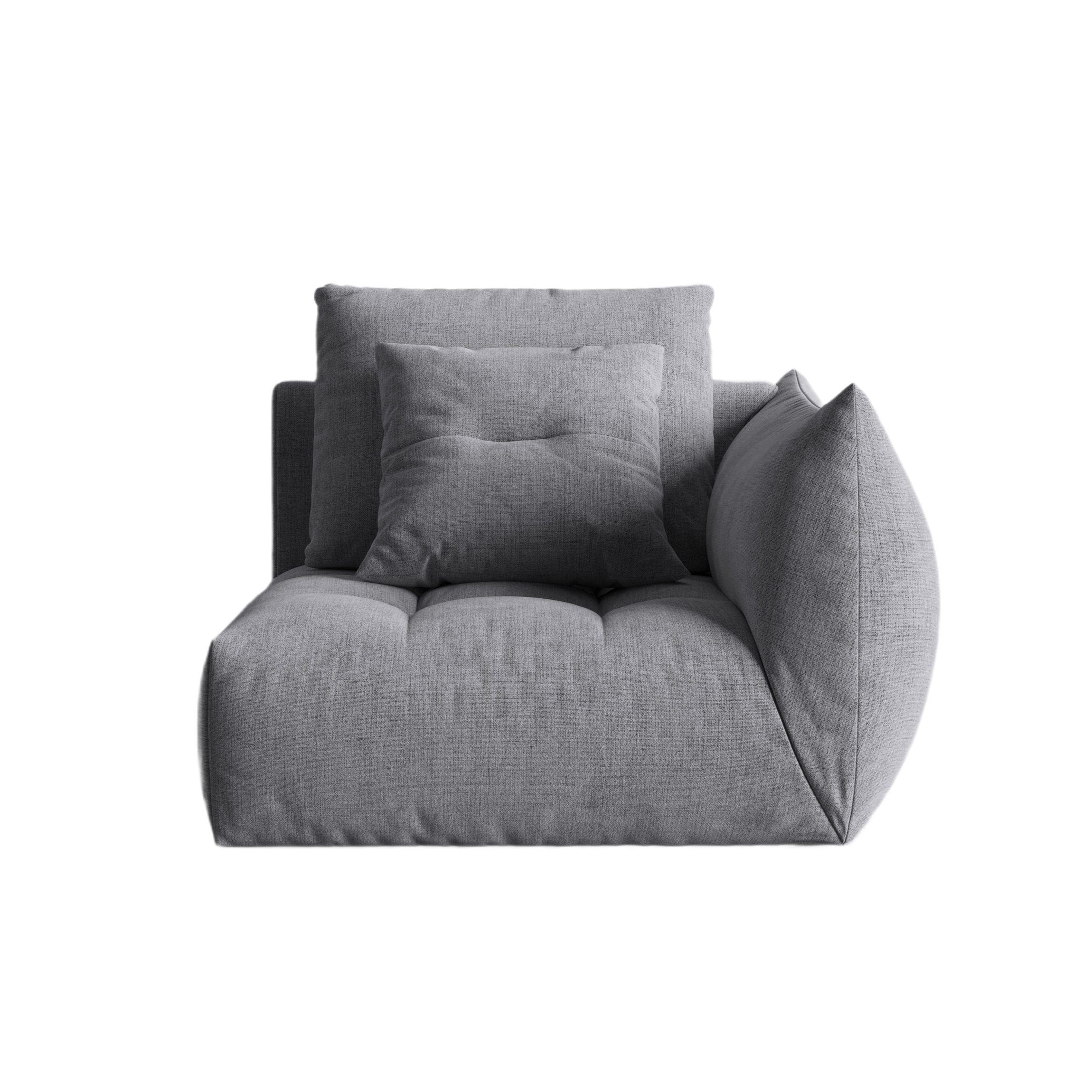 Modulares Sofa BLOOM - rechte Element graues Chenille