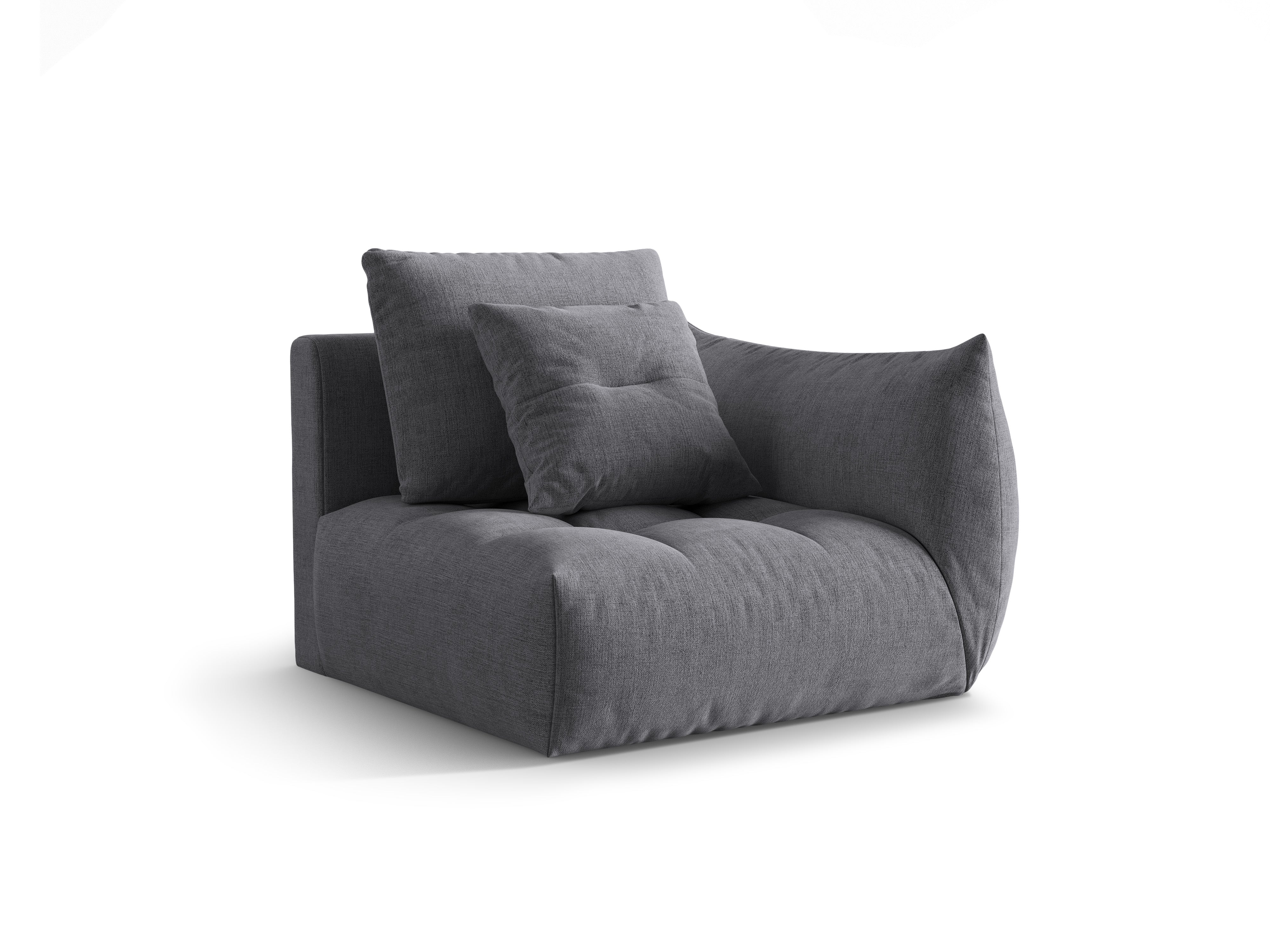 Modulares Sofa BLOOM - rechte Element graues Chenille