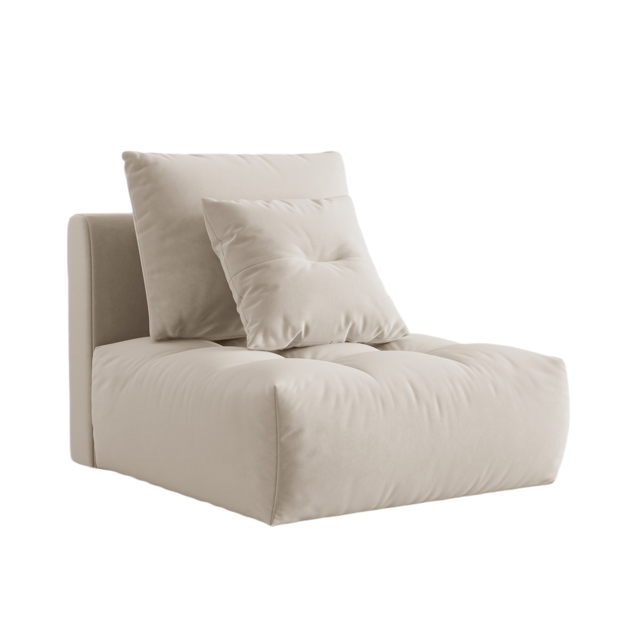 Fauteuil / fluwelen module BLOOM ecru