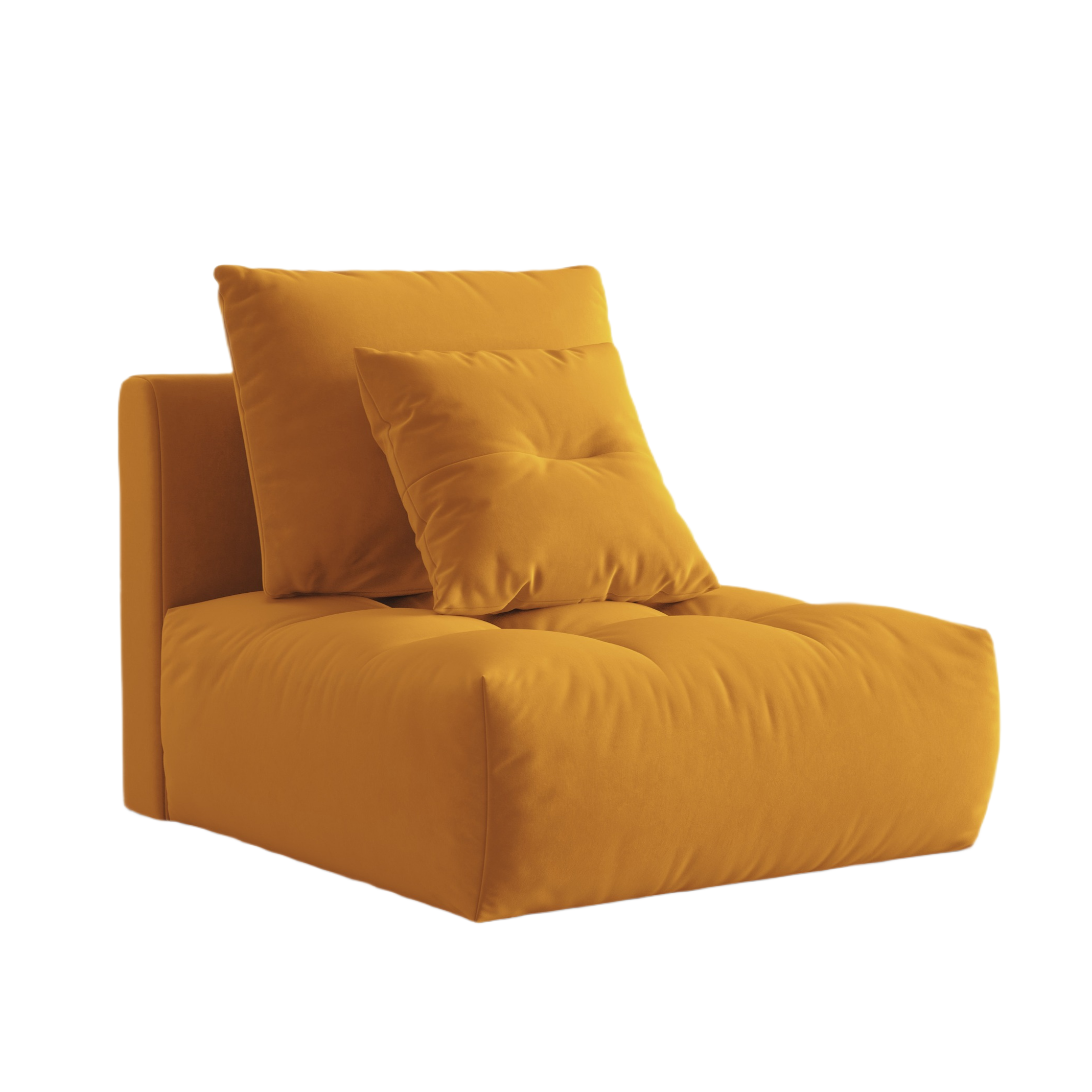 Fauteuil / modulaire fluwelen BLOOM geel