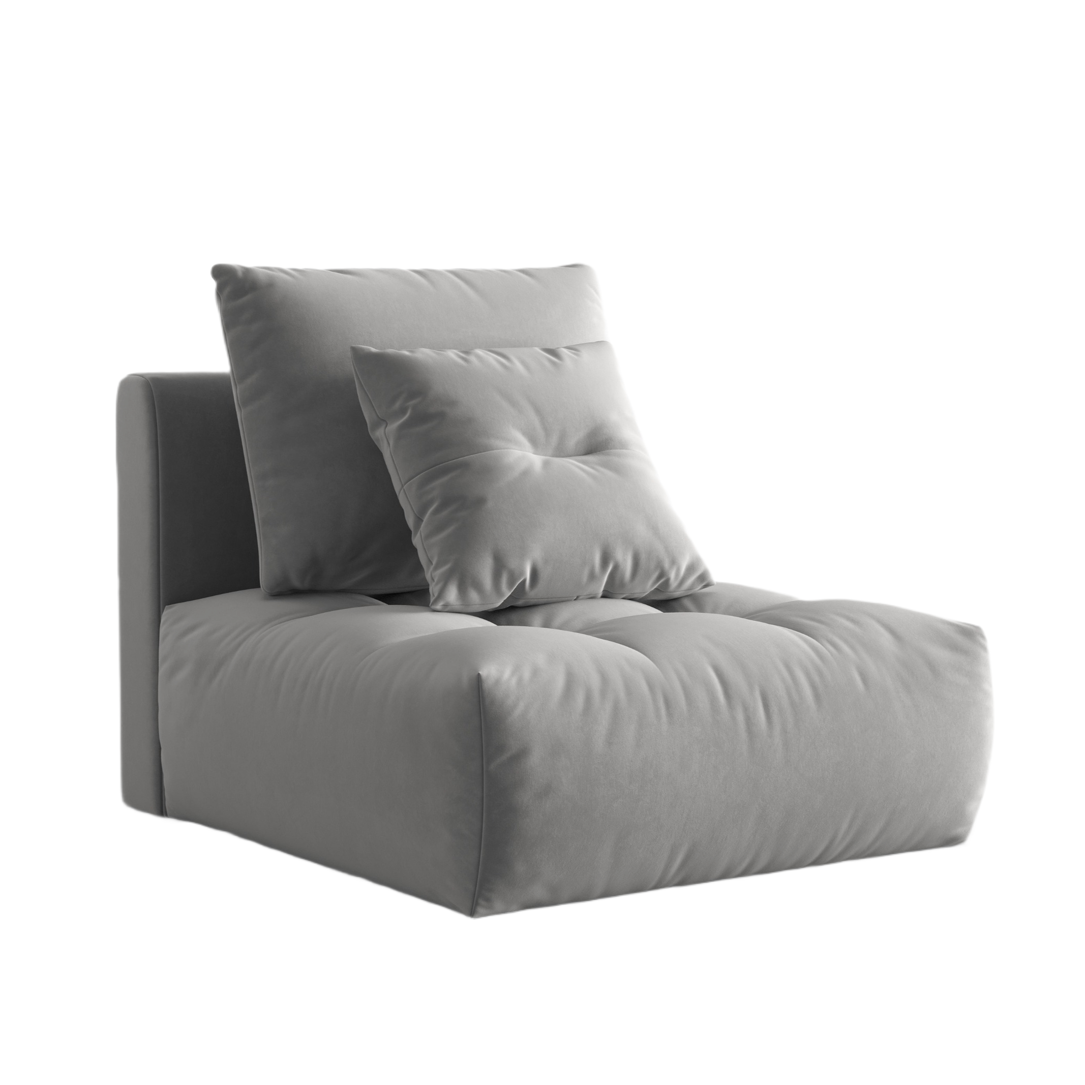 Fauteuil / modulaire fluwelen BLOOM grijs