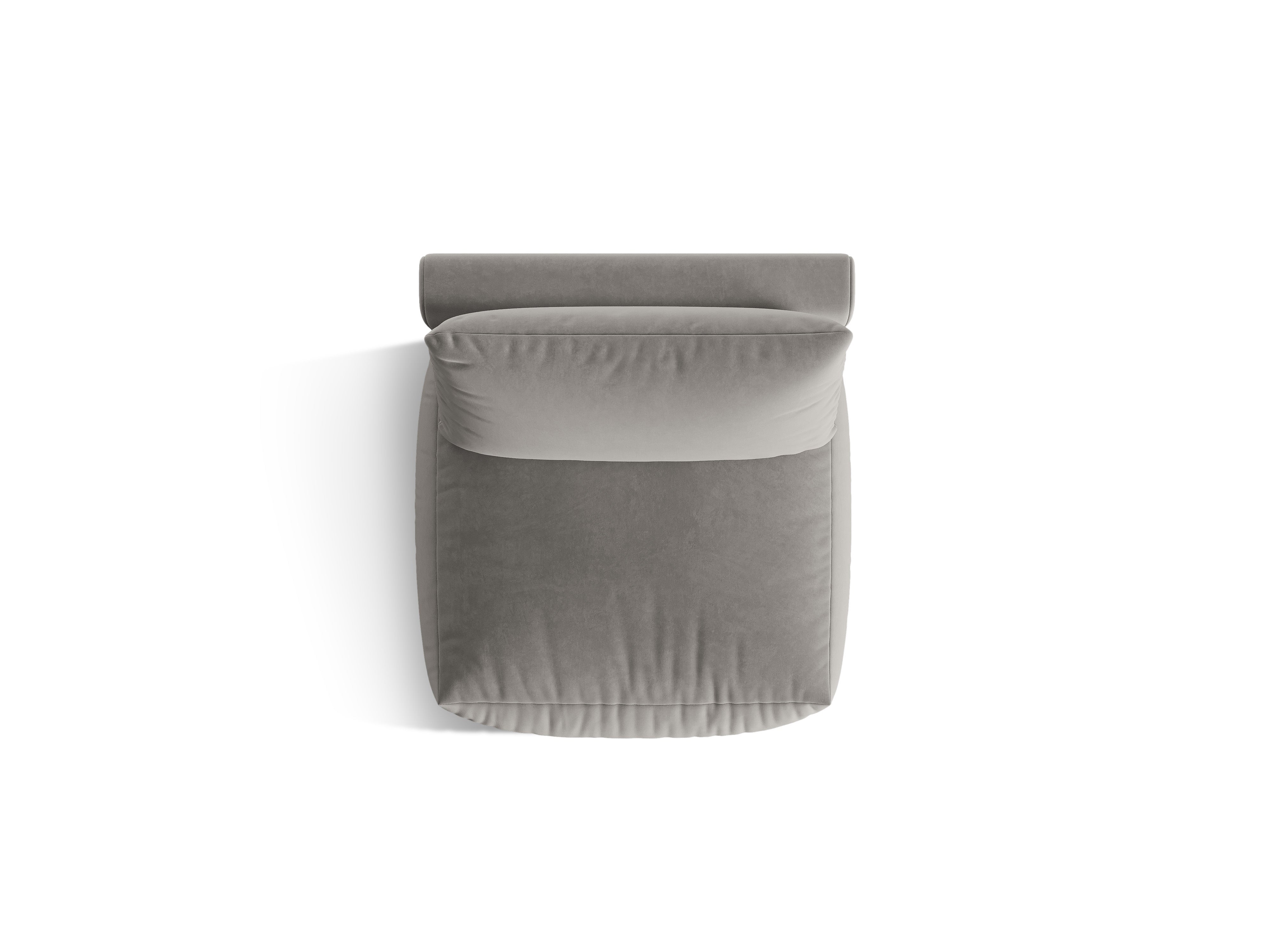 Modulaire fluwelen bank CHRIS - middenelement grijs