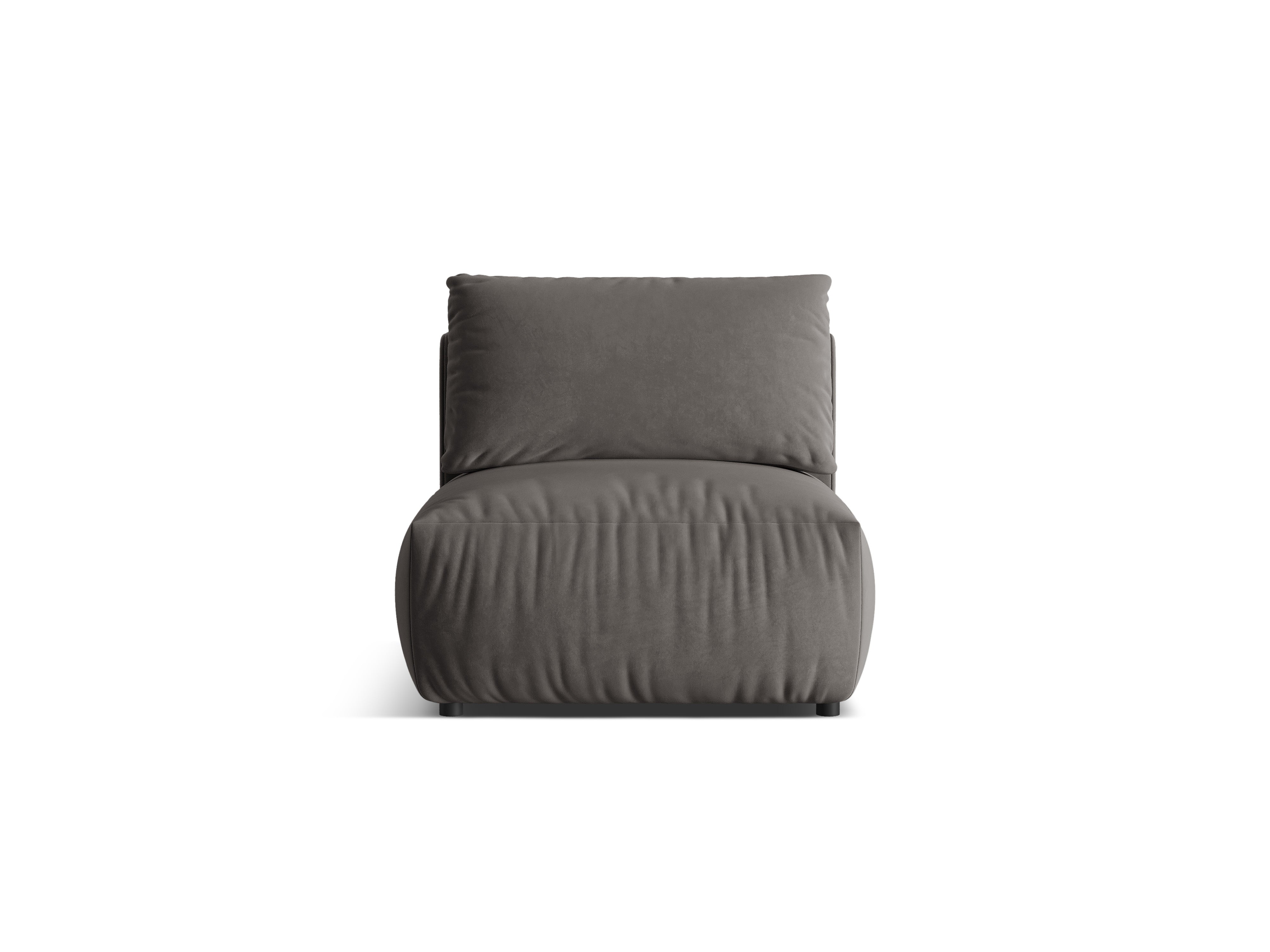 Velvet modular sofa CHRIS - central element dark gray