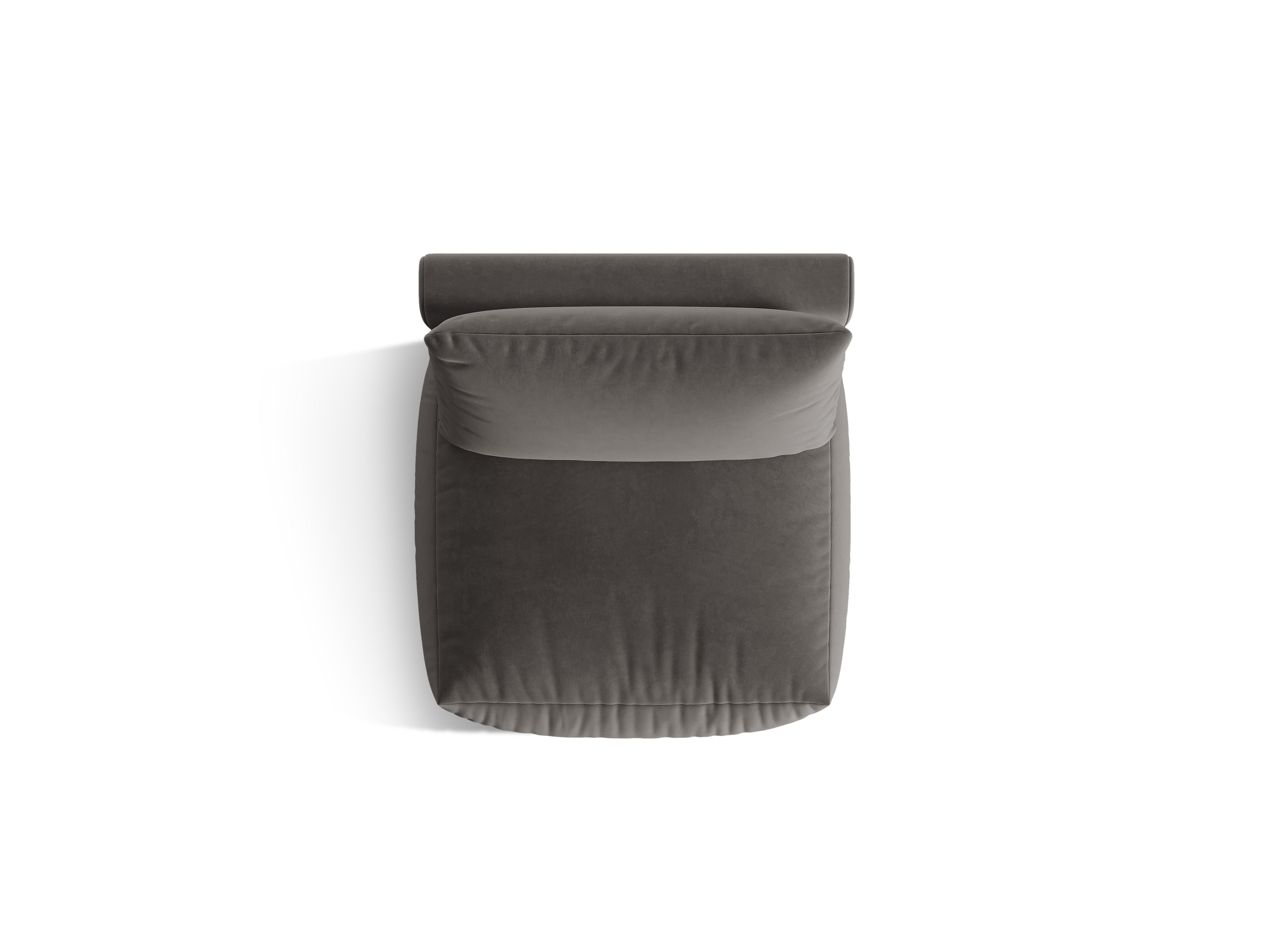 Velvet modular sofa CHRIS - central element dark gray