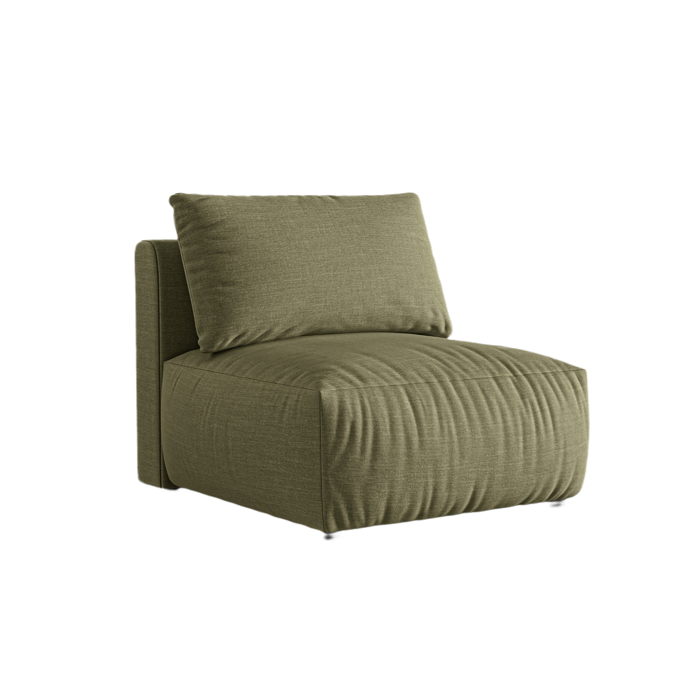 Modulares Sofa CHRIS - mittleres Element in grünem Chenille