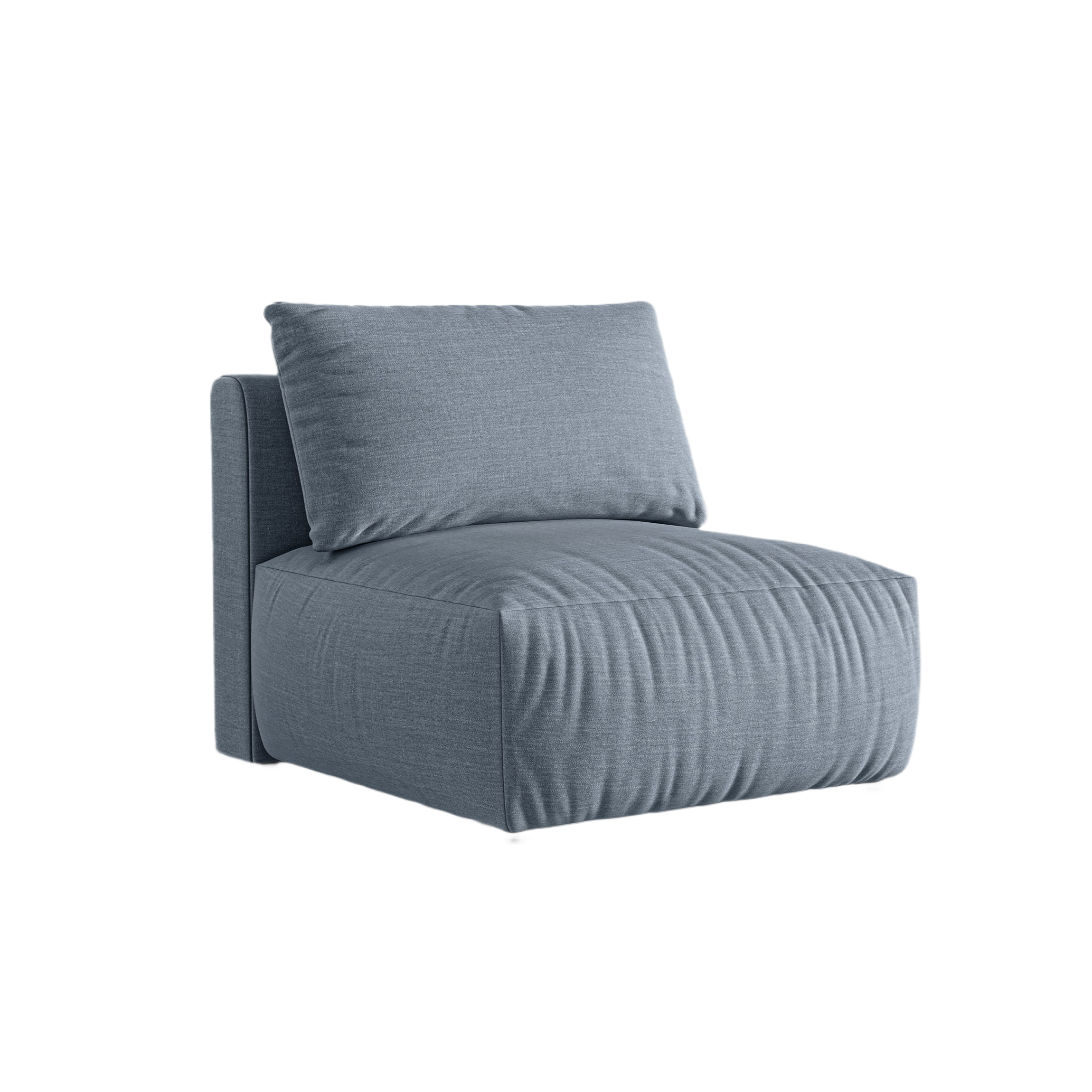 Modulares Sofa CHRIS - mittleres Element in hellblauem Chenille
