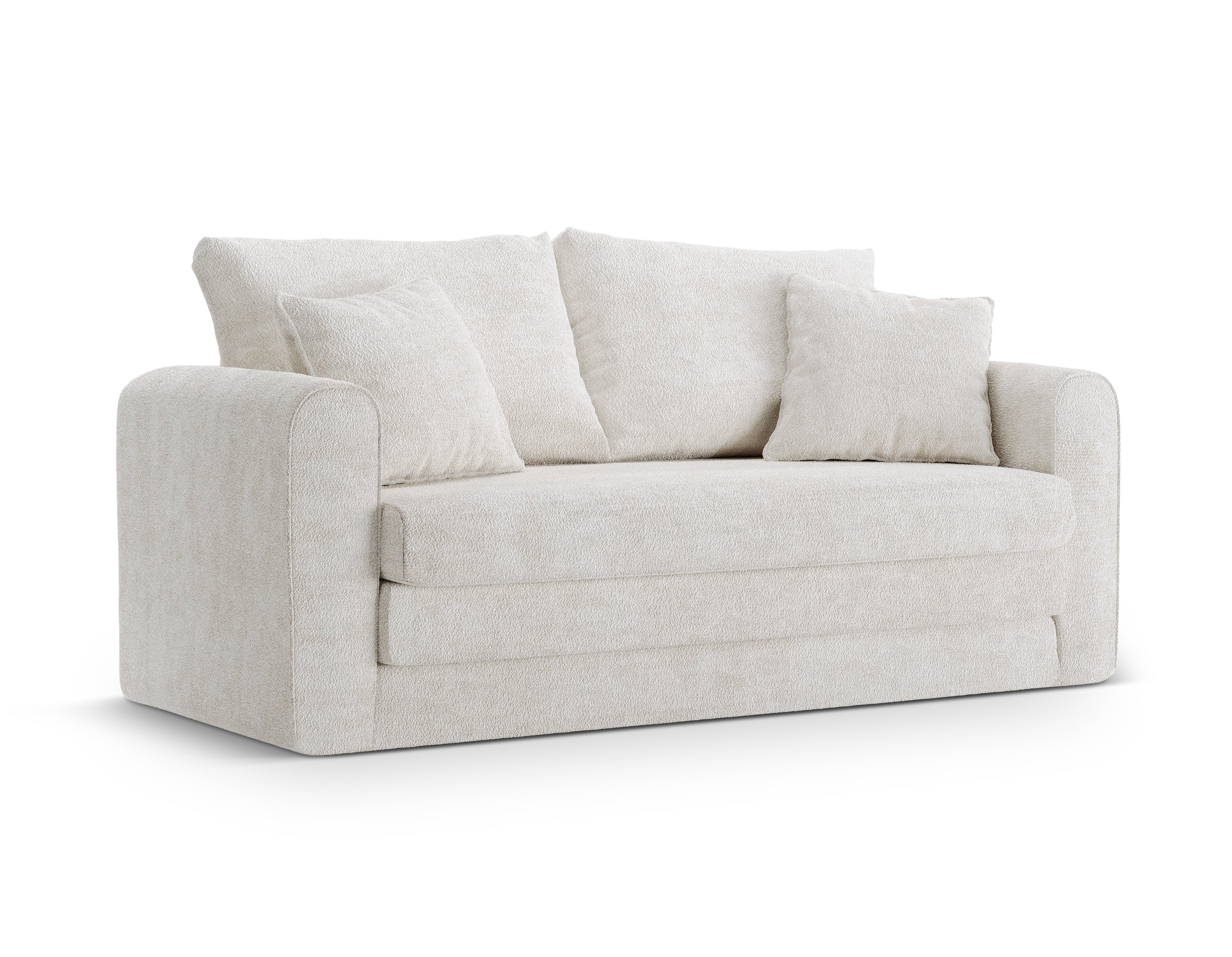LIDO 2-zitsbank met slaapfunctie lichtbeige boucle