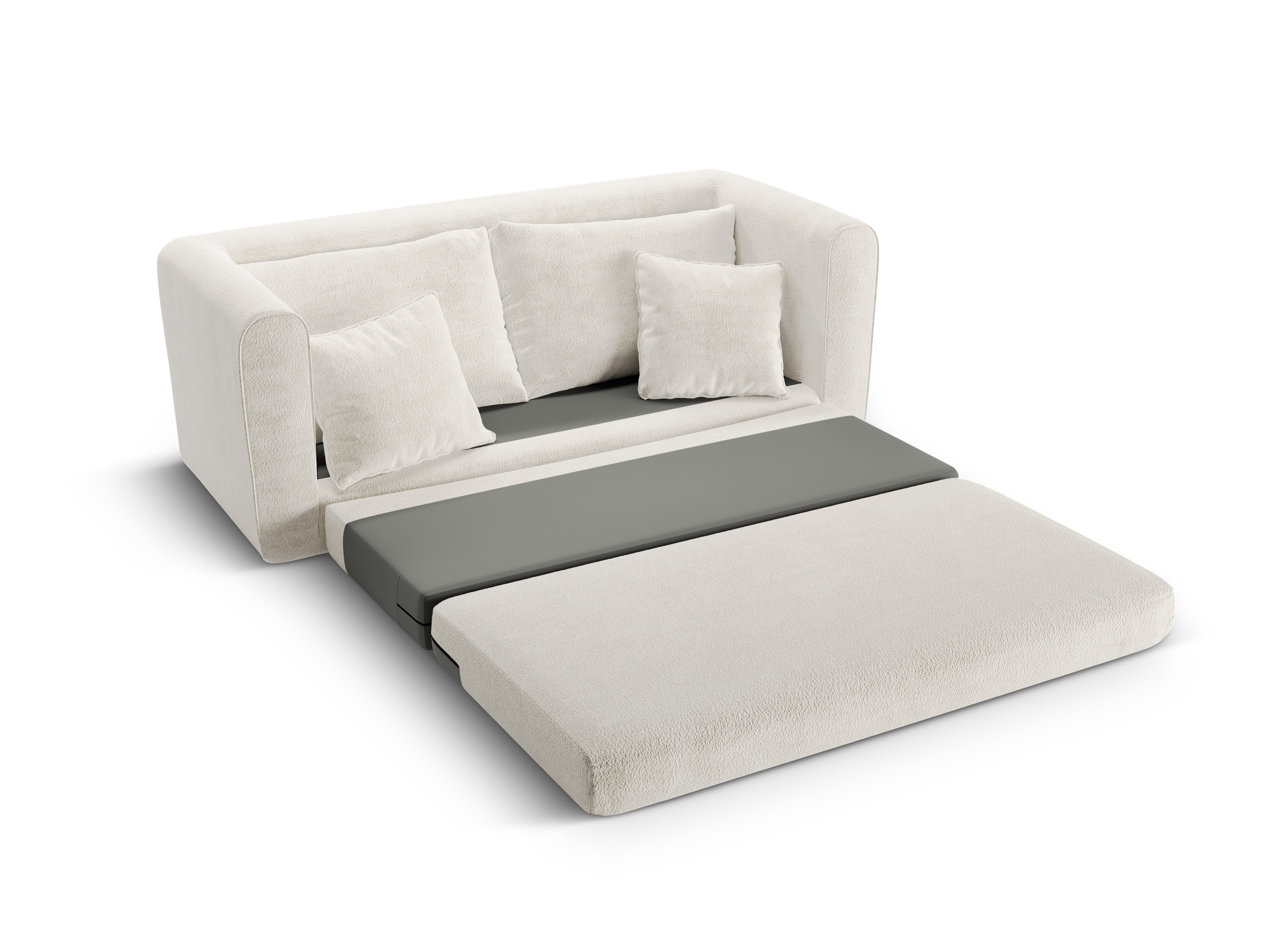 LIDO 2-zitsbank met slaapfunctie lichtbeige boucle
