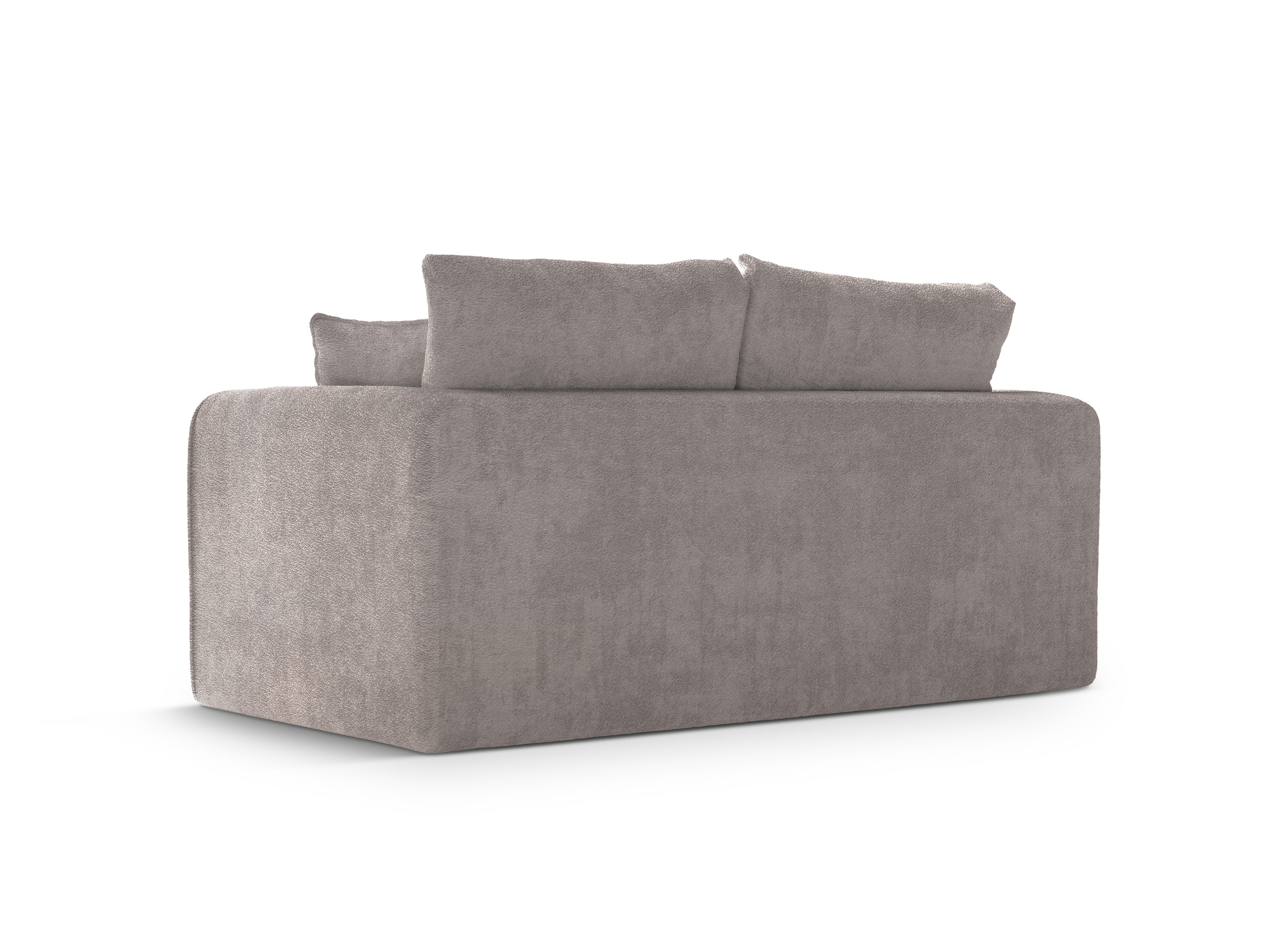 Sofa 2-sitzig mit Schlaffunktion LIDO in warmem grauem Boucle