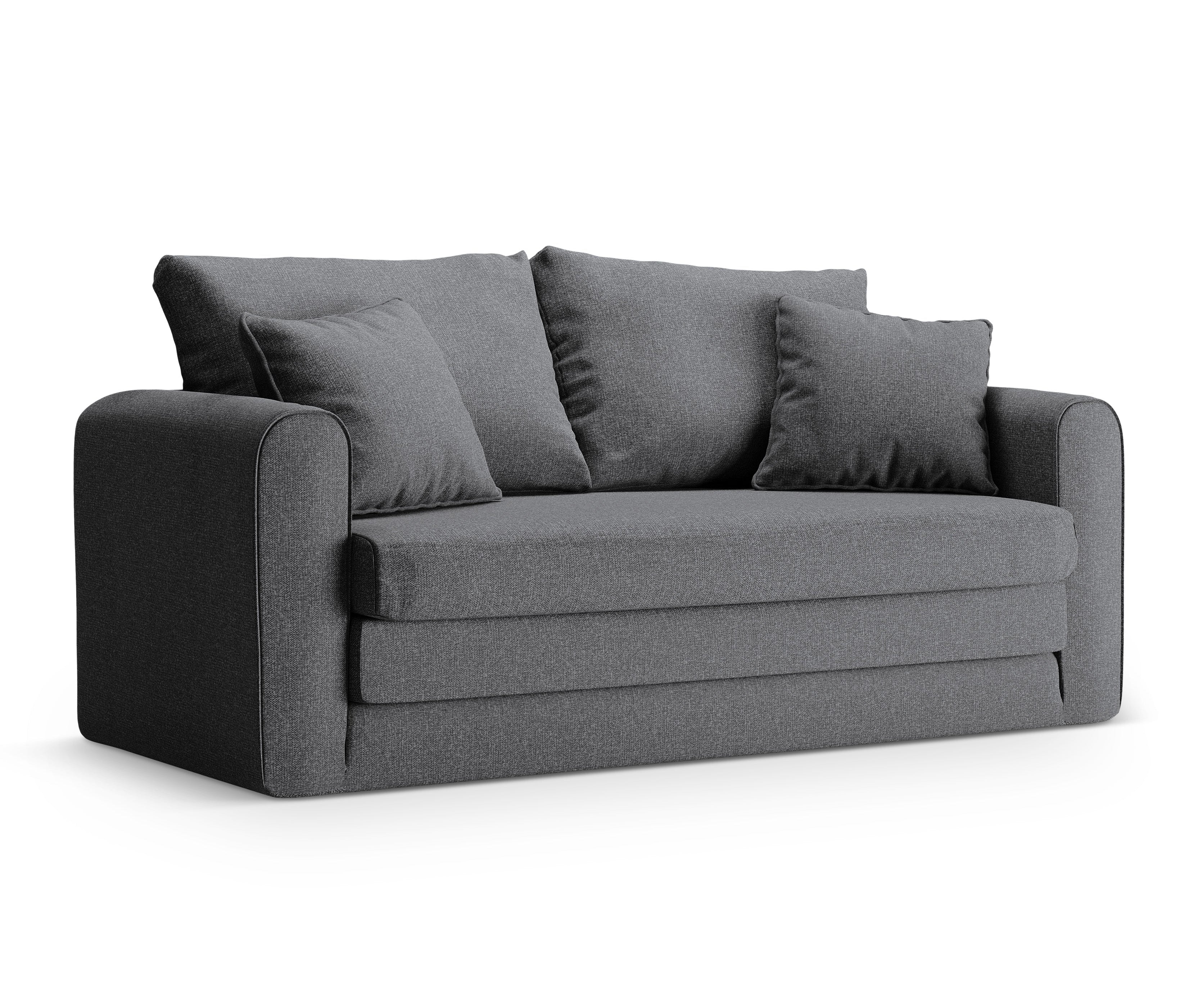 Sofa 2-sitzig mit Schlaffunktion LIDO dunkelgrau