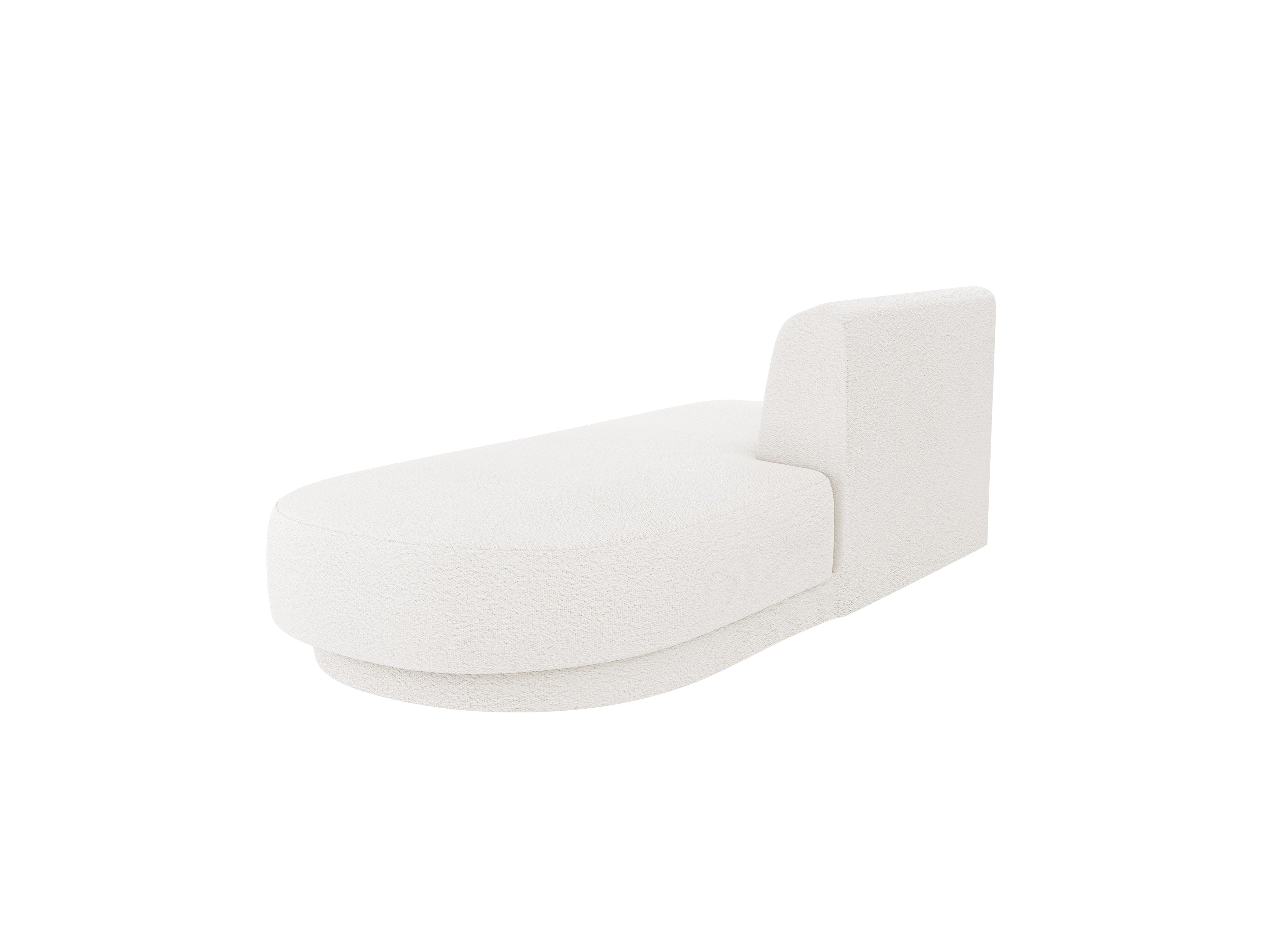 Rechthoekige 2-persoons chaise longue MILEY witte boucle