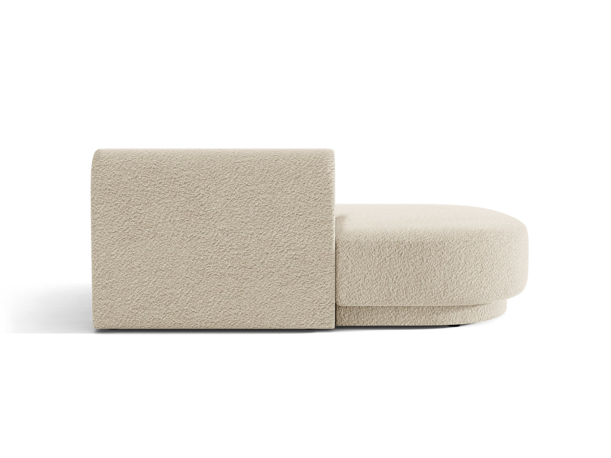 Szezlong 2-osobowy lewostronny MILEY beżowy boucle – tkanina bouclé