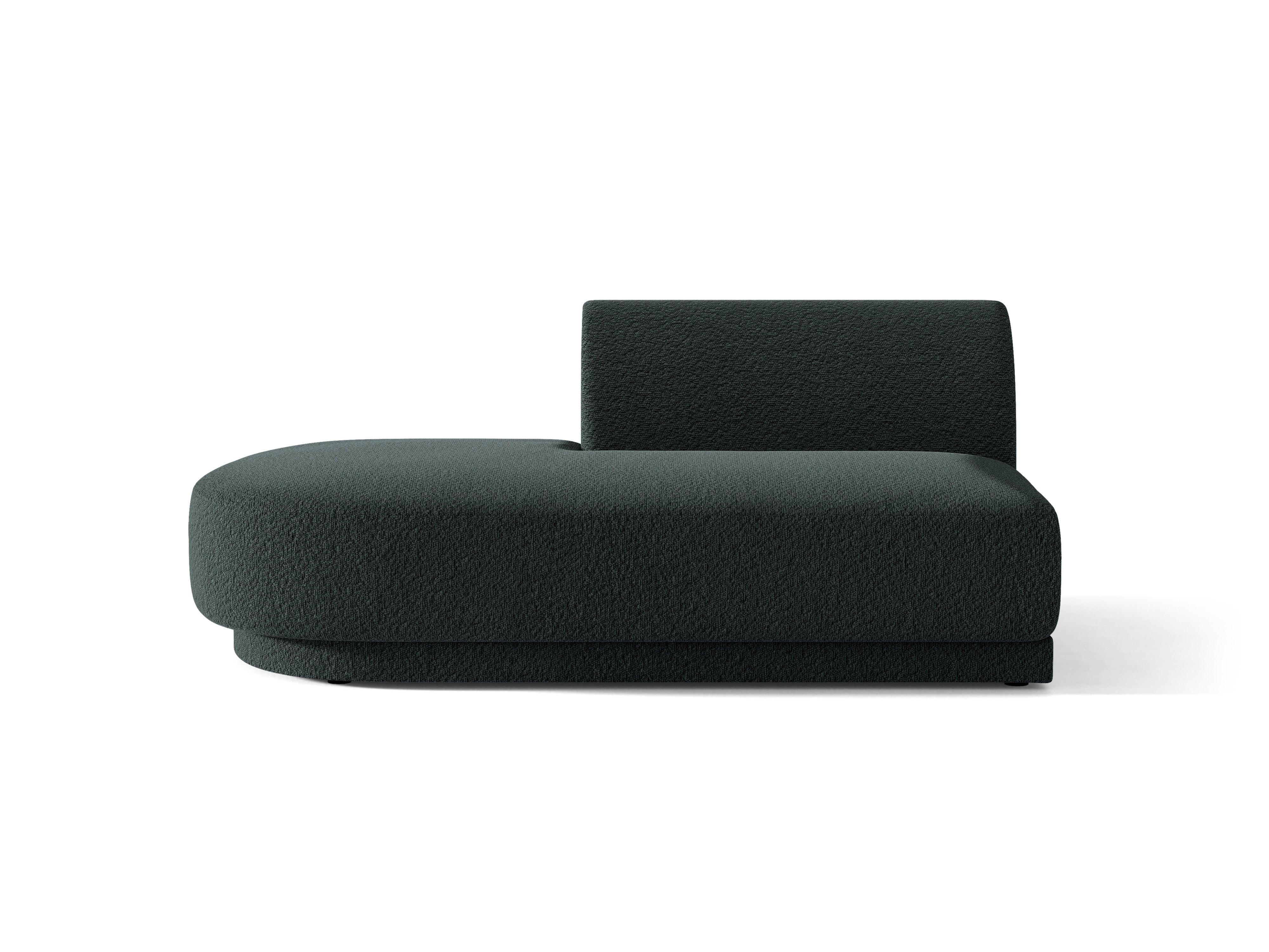 Szezlong 2-osobowy lewostronny MILEY czarny boucle – Micadoni