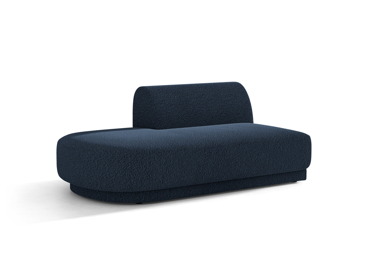 Szezlong 2-osobowy lewostronny MILEY ciemnoniebieski boucle – tkanina bouclé