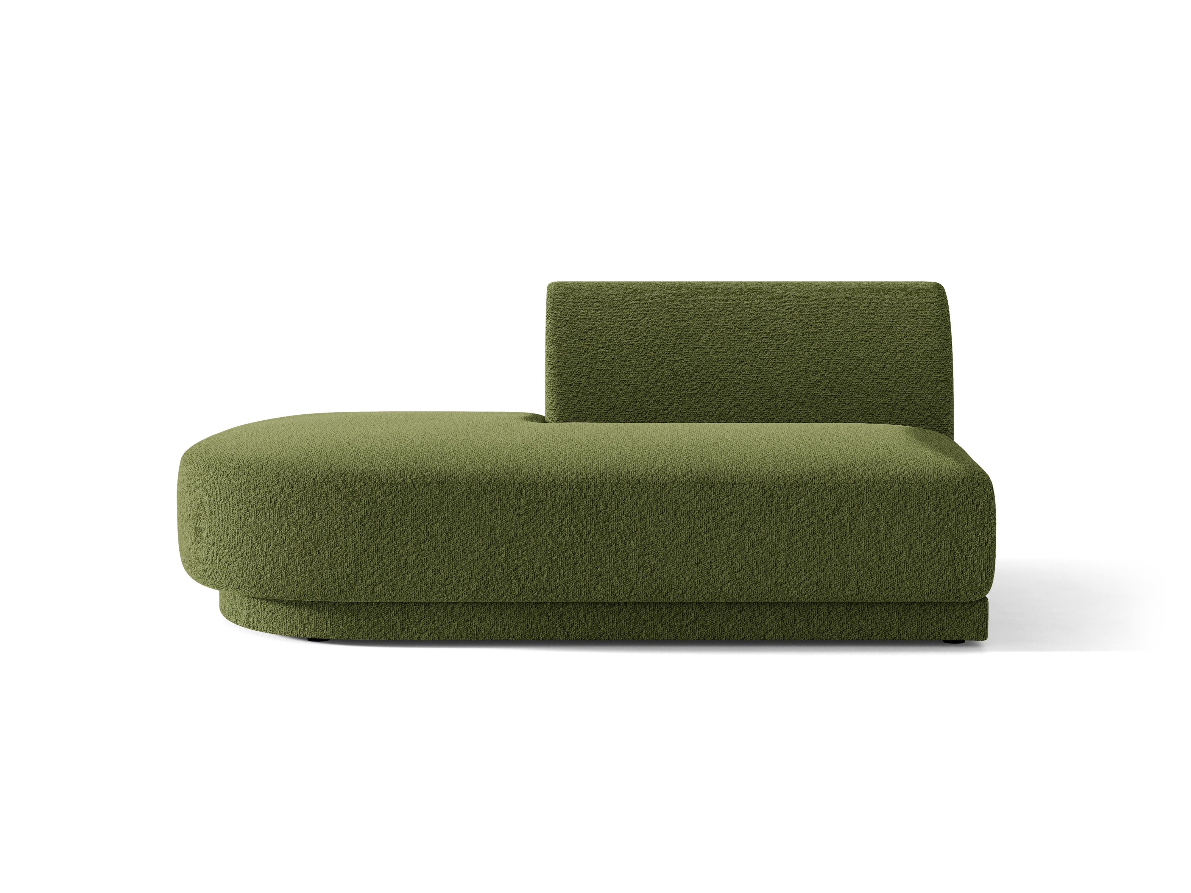 Szezlong 2-osobowy lewostronny MILEY zielony boucle – Micadoni