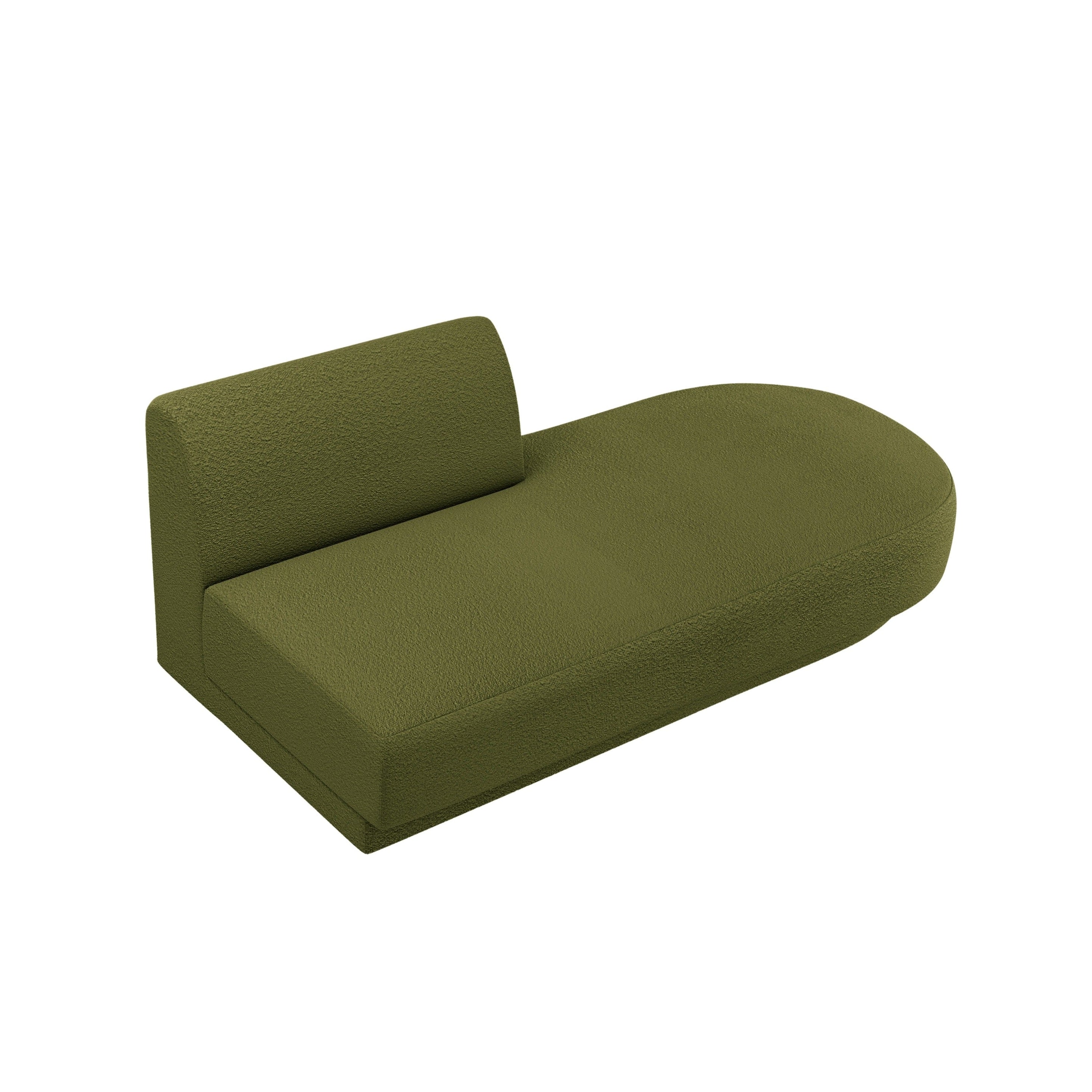 Rechthoekige 2-persoons chaise longue MILEY groen boucle